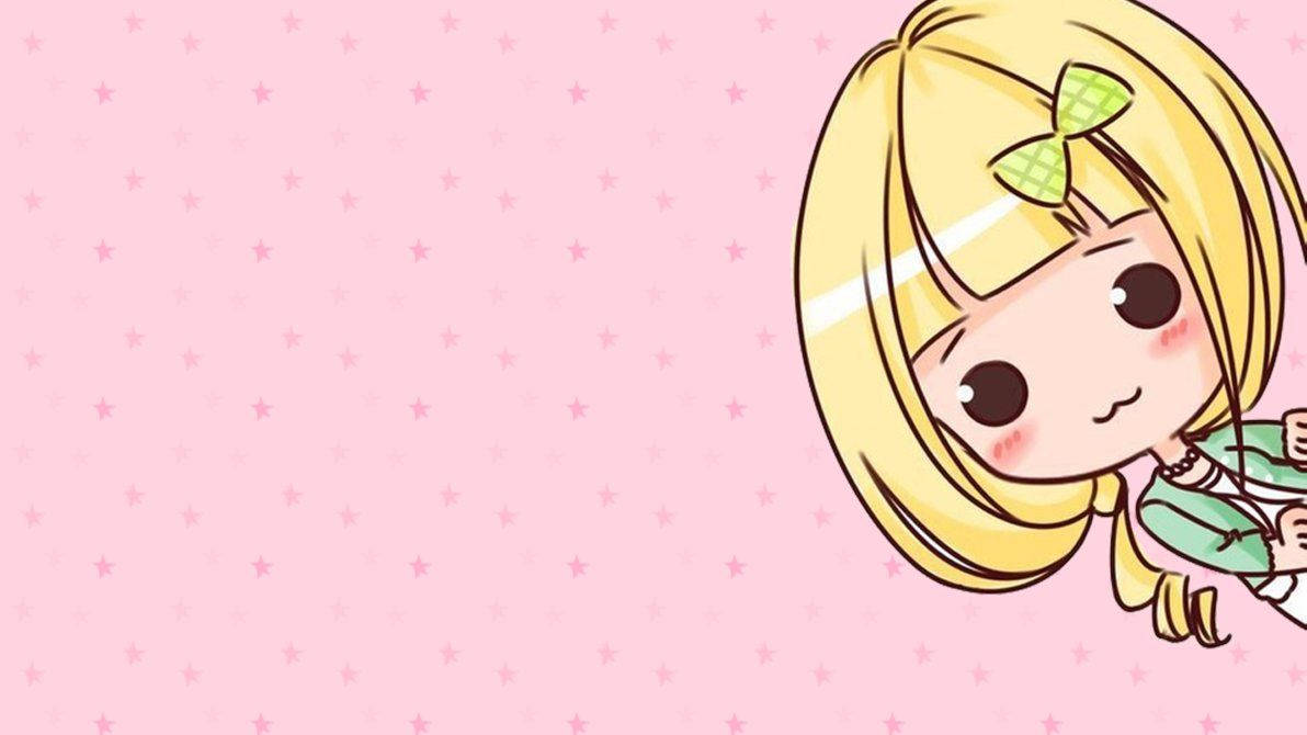 Keltaiset hiukset Kawaii-tyttö Taustakuvat