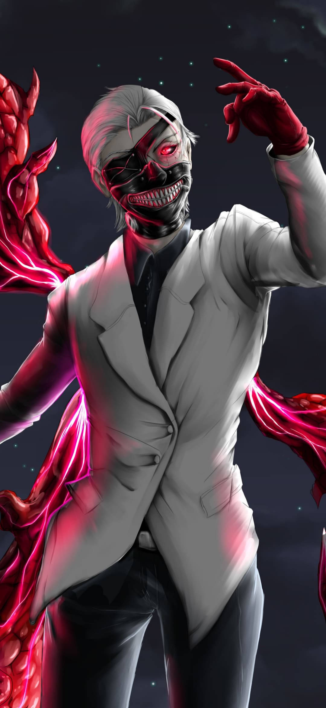 Ken Valkoinen Smokki Tokyo Ghoul iPhone -taustakuva Taustakuvat