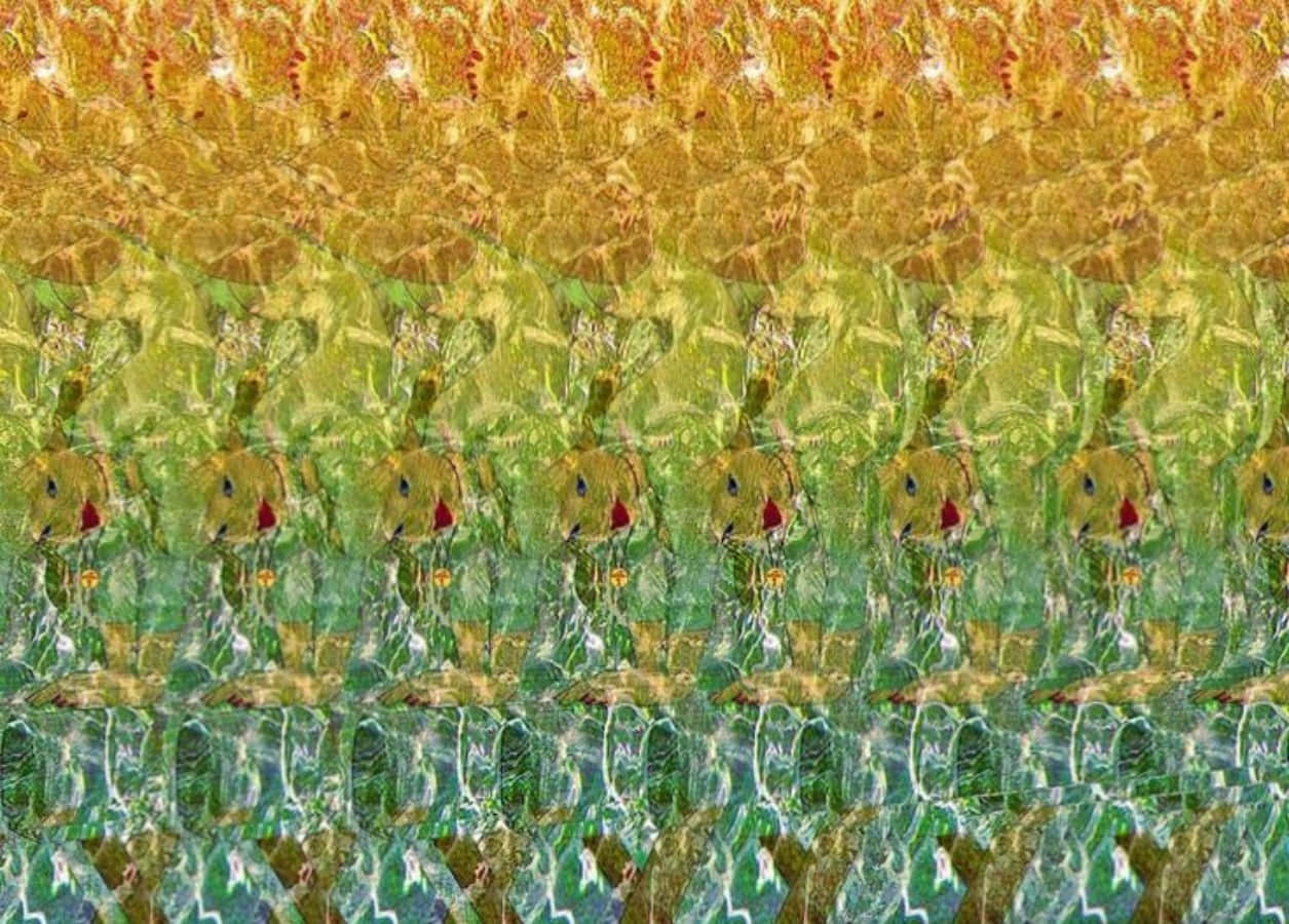 Kesäinen merenneito Magic Eye 3D stereogrammikuva Taustakuvat