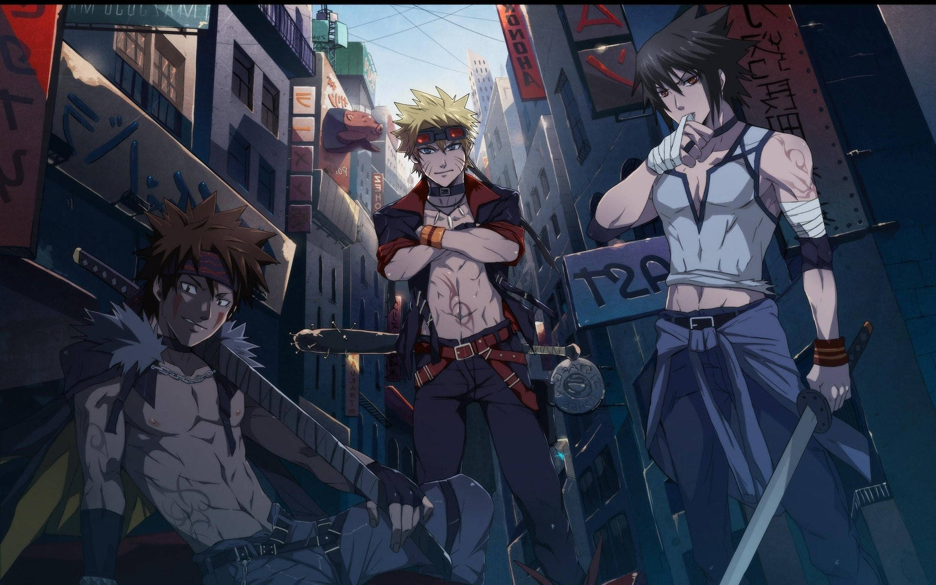 Kiba Naruton ja Sasuken kanssa Taustakuvat