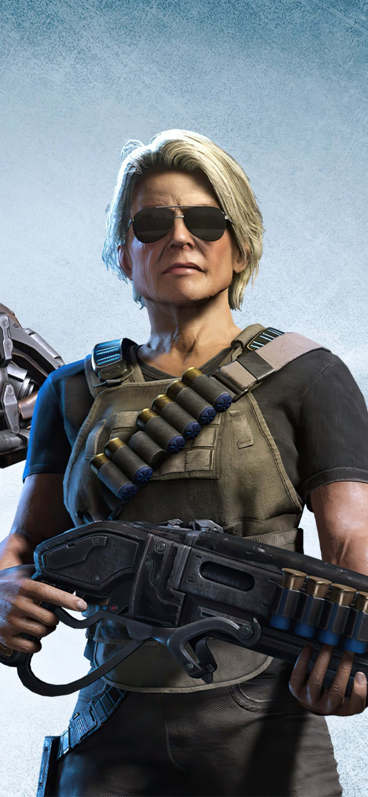 Mukaansatempaava iPhone XS Max -taustakuva, jossa vaikuttava kuva Gears of War 5 -pelistä. Taustakuvat
