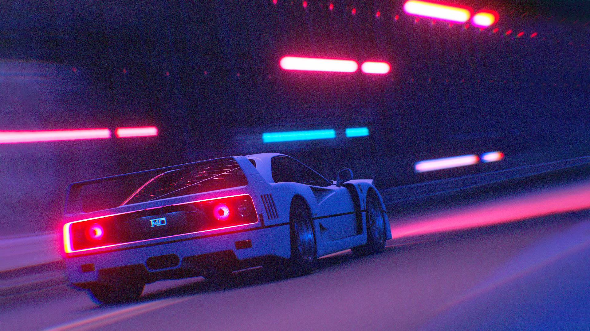Kiitävä JDM-auto neonvaloilla Taustakuvat