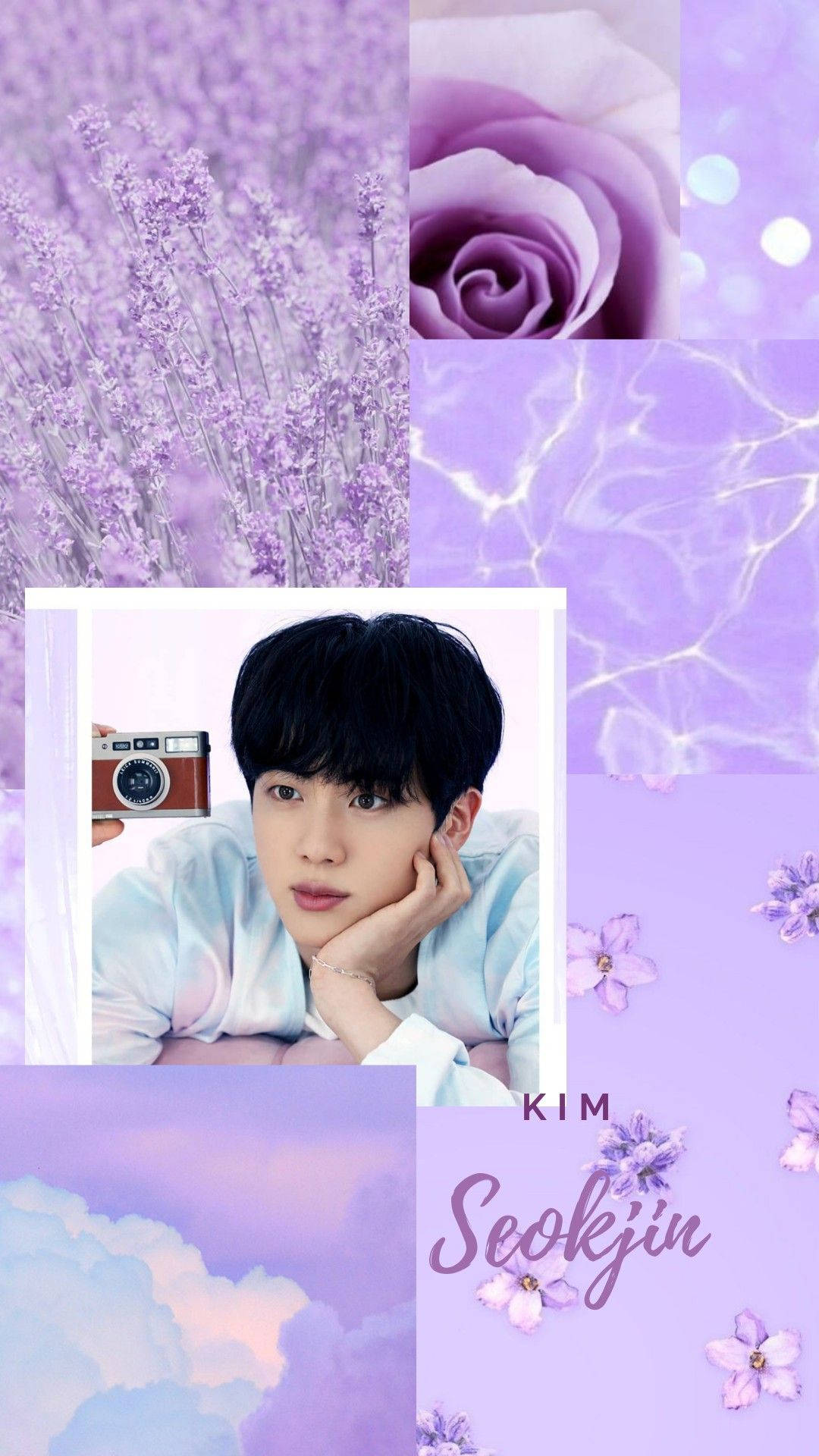 Kim Seokjin esteettinen pastellilila Taustakuvat
