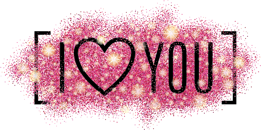 Kimalltava vaaleanpunainen I Love You -grafiikka Taustakuvat