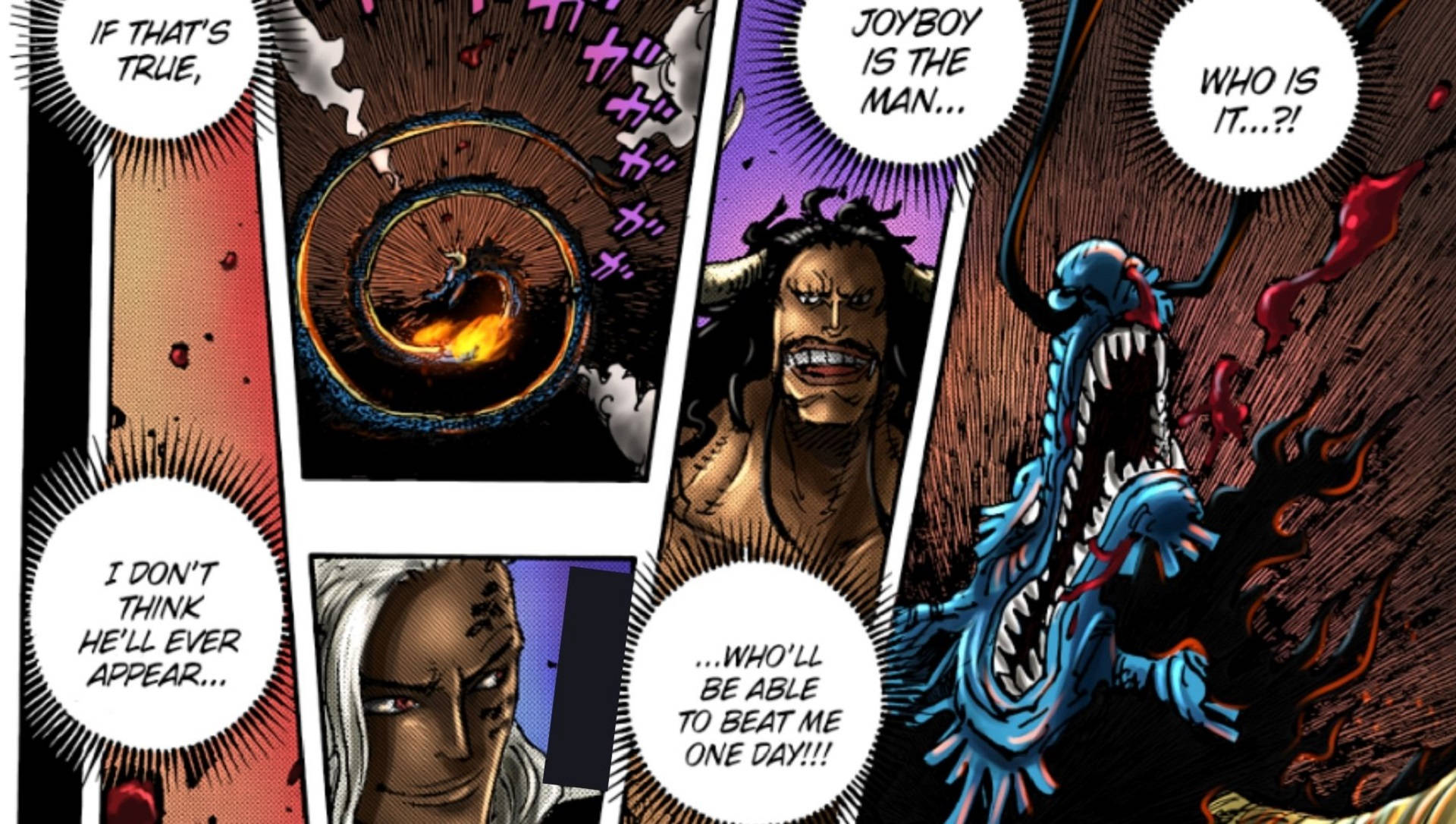 King ja Kaido mangapaneli Taustakuvat