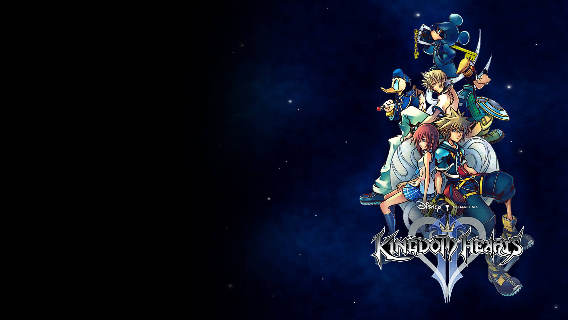 Kingdom Hearts -logo tummalla taustalla — Surullinen anime GIF Taustakuvat