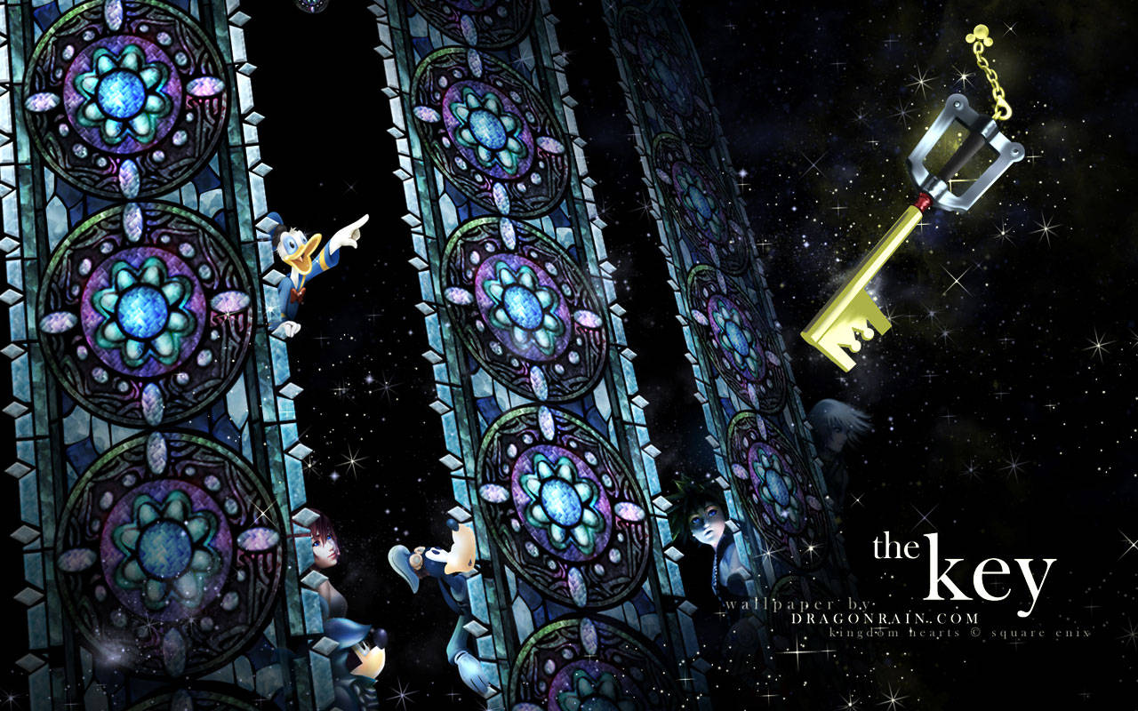 Kingdom Hearts -logo ja avoin ovi Taustakuvat