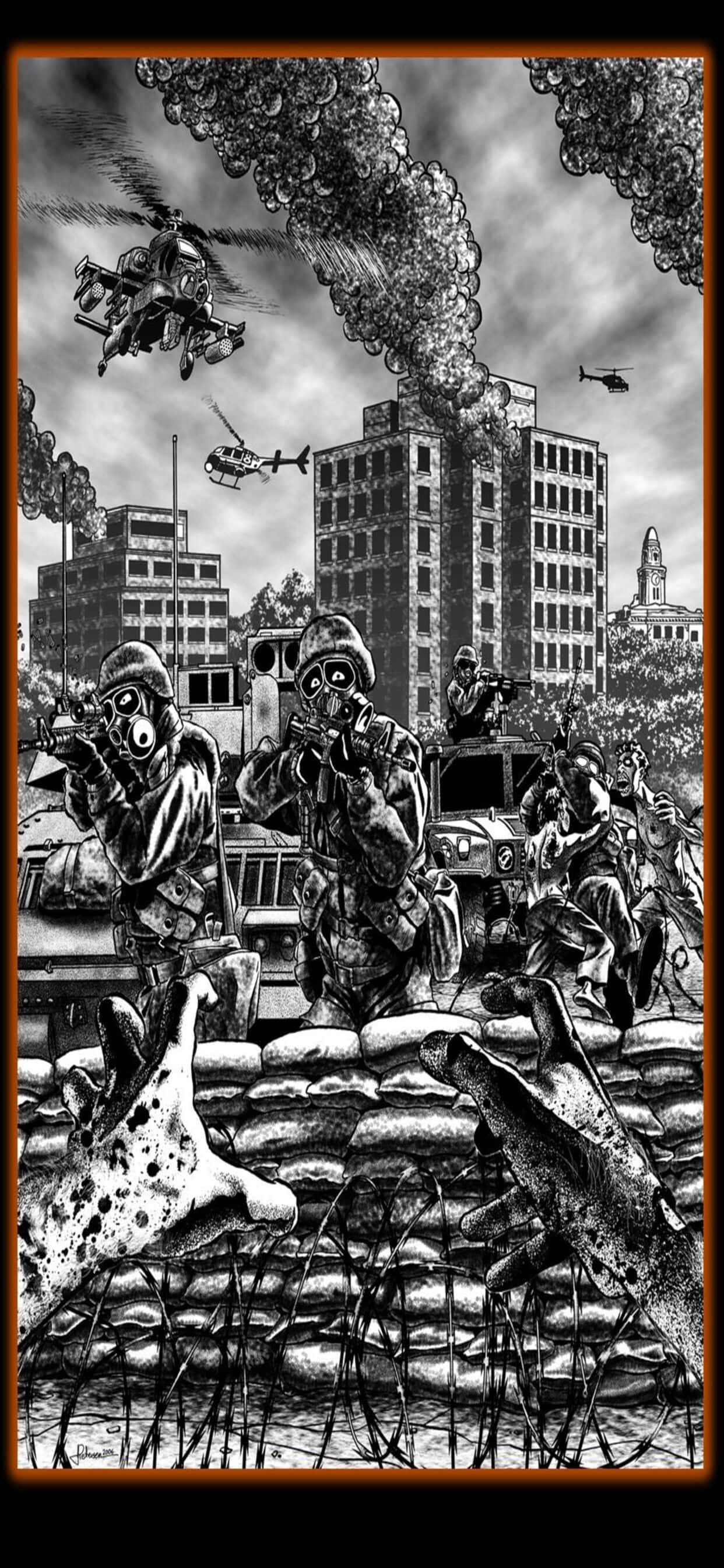 Kirjan kuvitus iPhone XS Max World War Z -taustakuva Taustakuvat