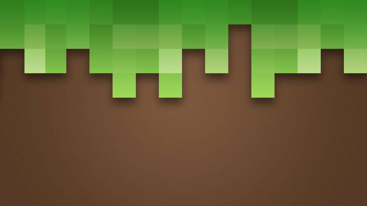 Yksinkertaistettu pikselöity Minecraft maa ruoho taustakuva