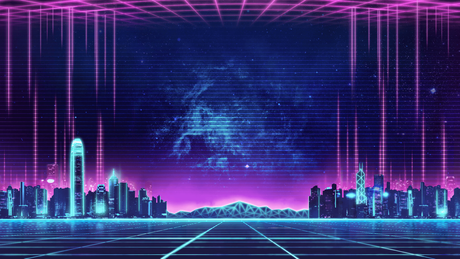 Kirkkaat, eloisat valot kimaltelevat Neon Cityn sydämessä Taustakuvat