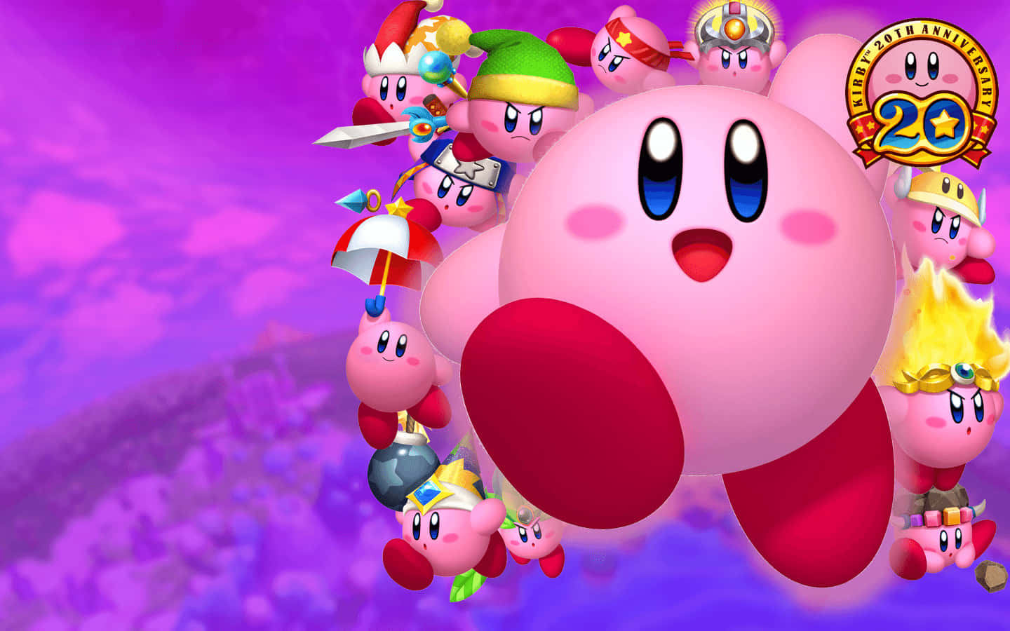 Kirkkaat neonvärit elävöittävät Kirby-taustan Taustakuvat