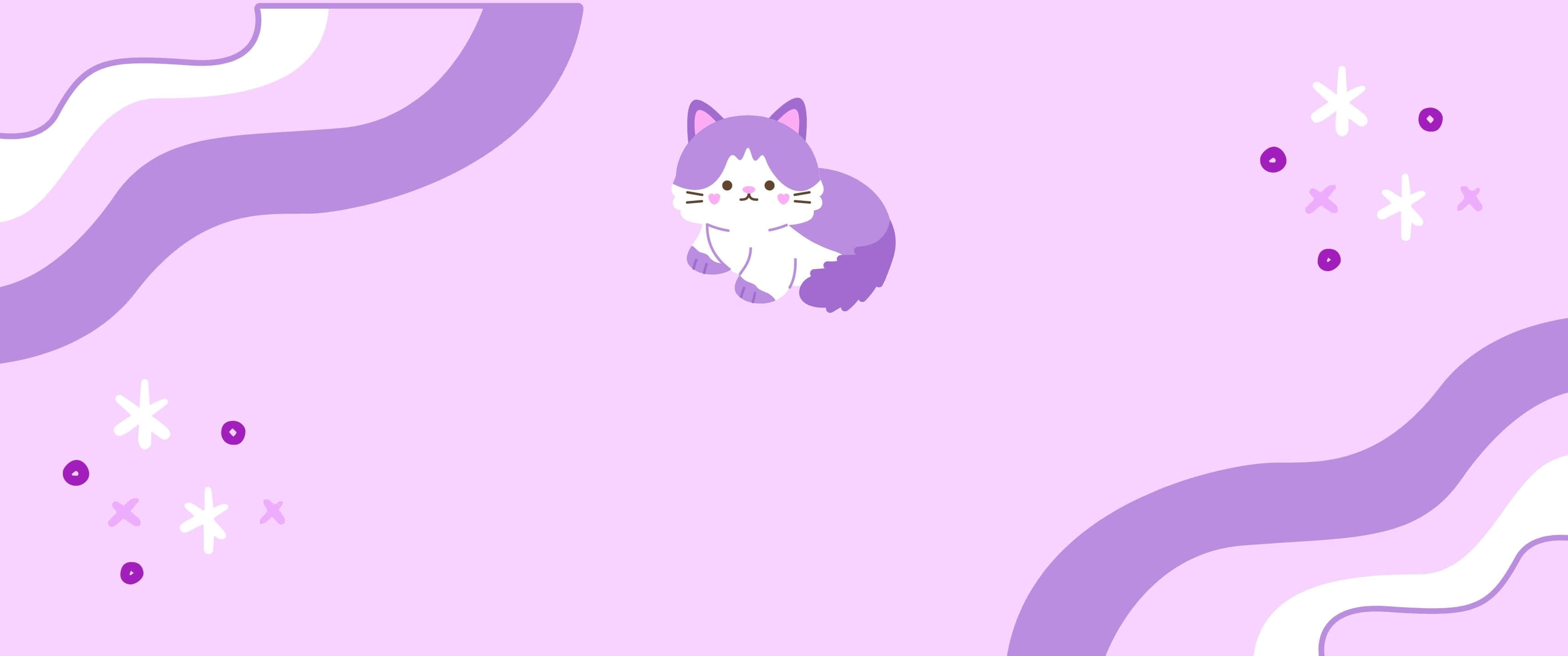 kissa seisoo violetilla taustalla Taustakuvat