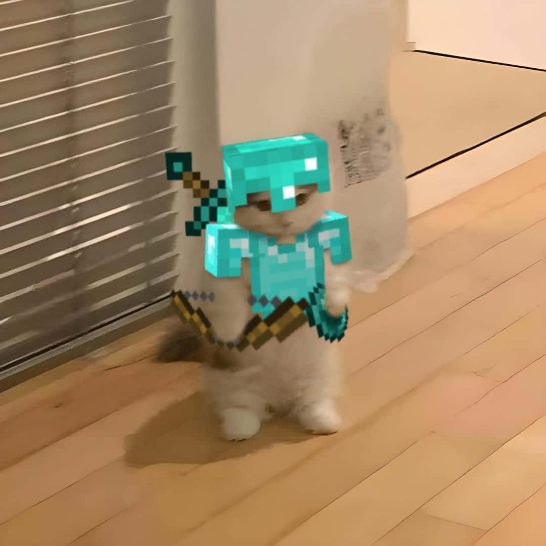 Kissa timanttihaarniskassa Minecraft-profiilikuva Taustakuvat