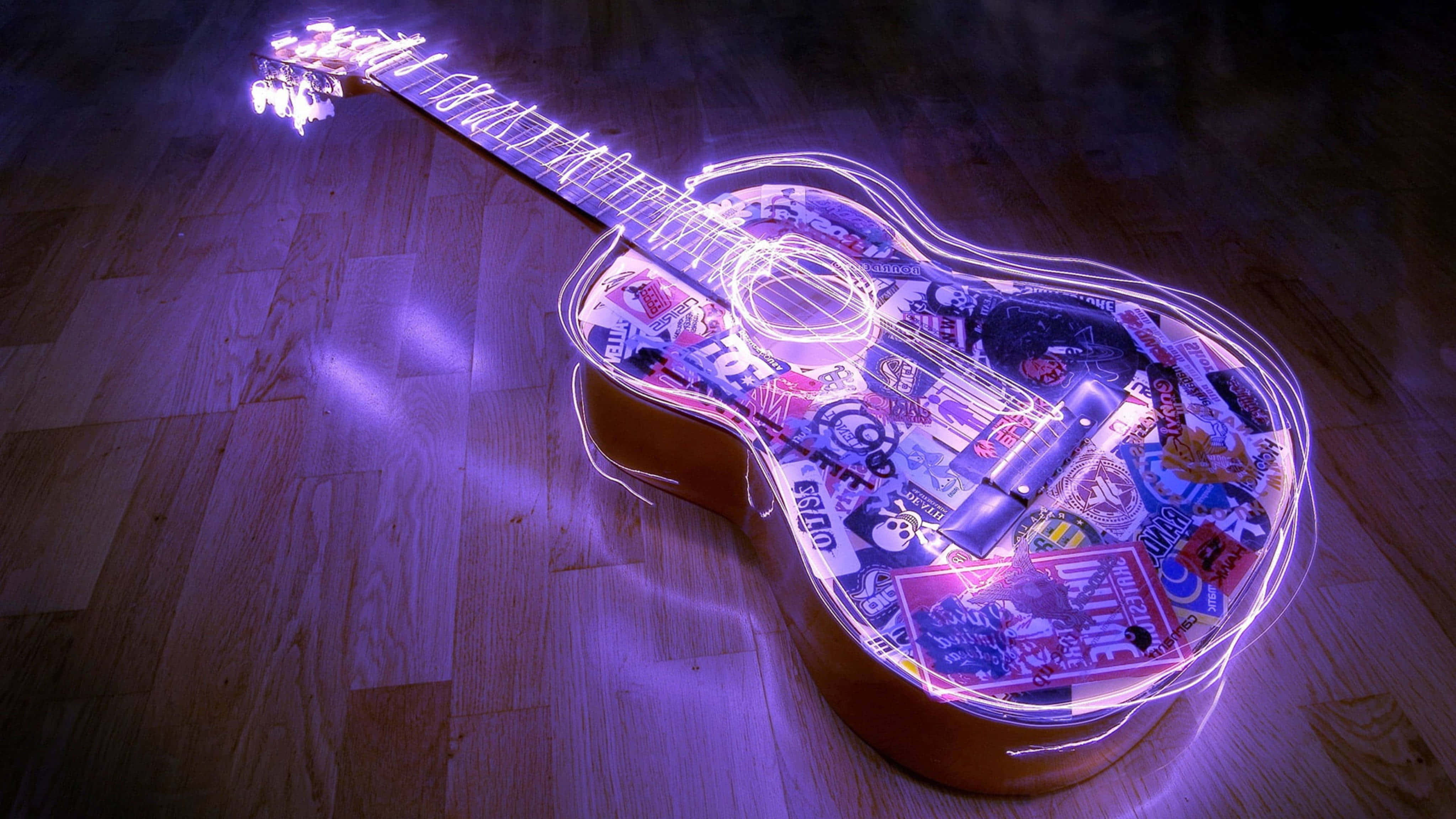 Kitara estetiikka purppura neon taide Taustakuvat