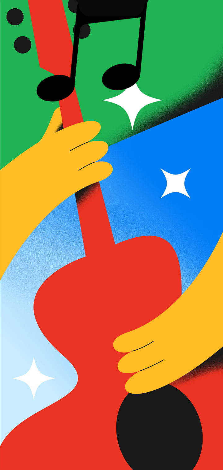 Kitara grafiikkataide Google Pixel 4 Taustakuvat