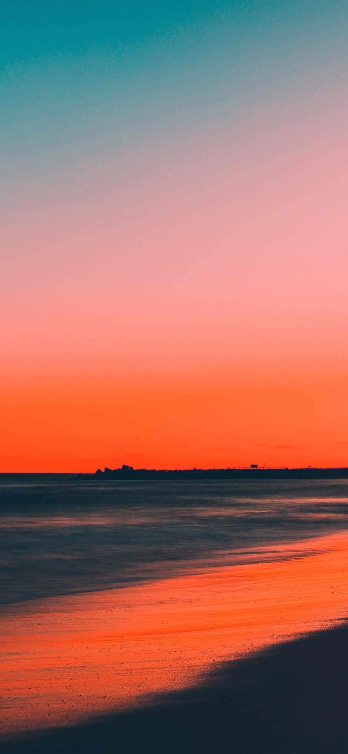 Koe auringonlaskun rantamaiseman tyyneys iPhonellasi Taustakuvat