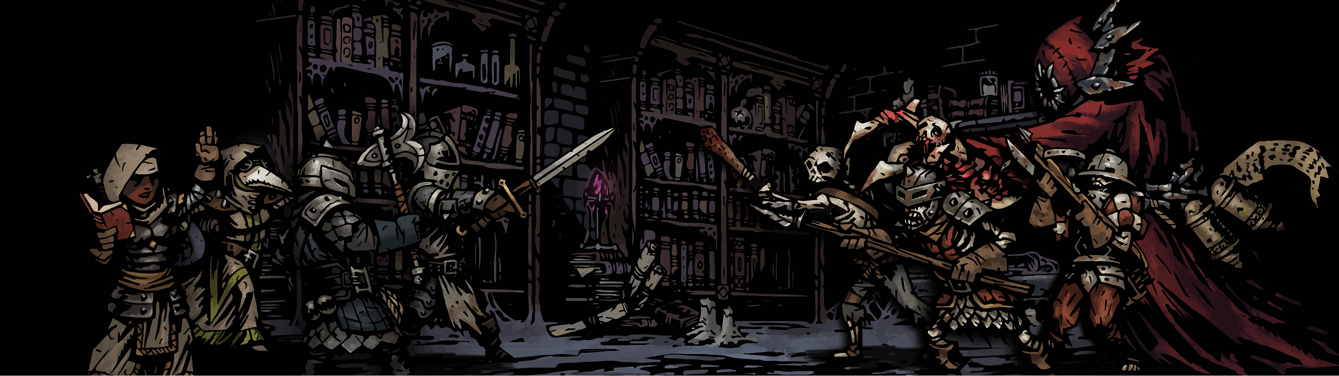 Koe Darkest Dungeon kaksoisnäyttöasetelmalla Taustakuvat