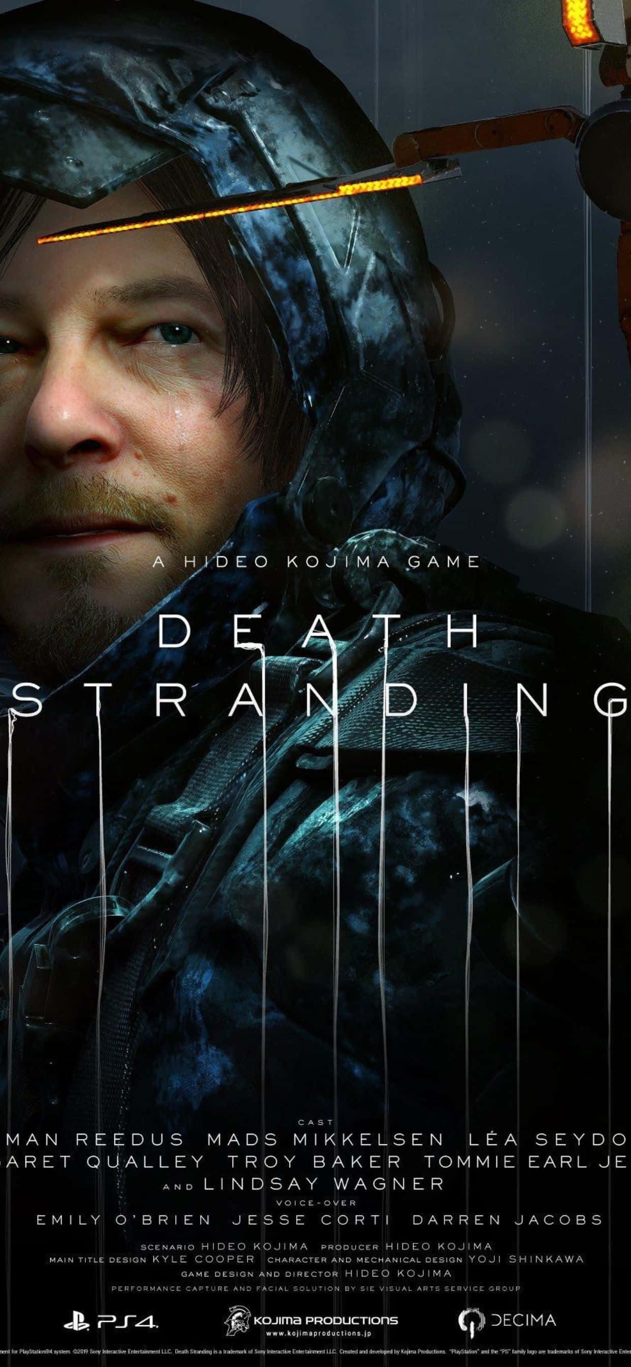 Kojiman uusin menestyspeli 'Death Stranding' kuviteltuna iPhone Xs Maxille. Taustakuvat
