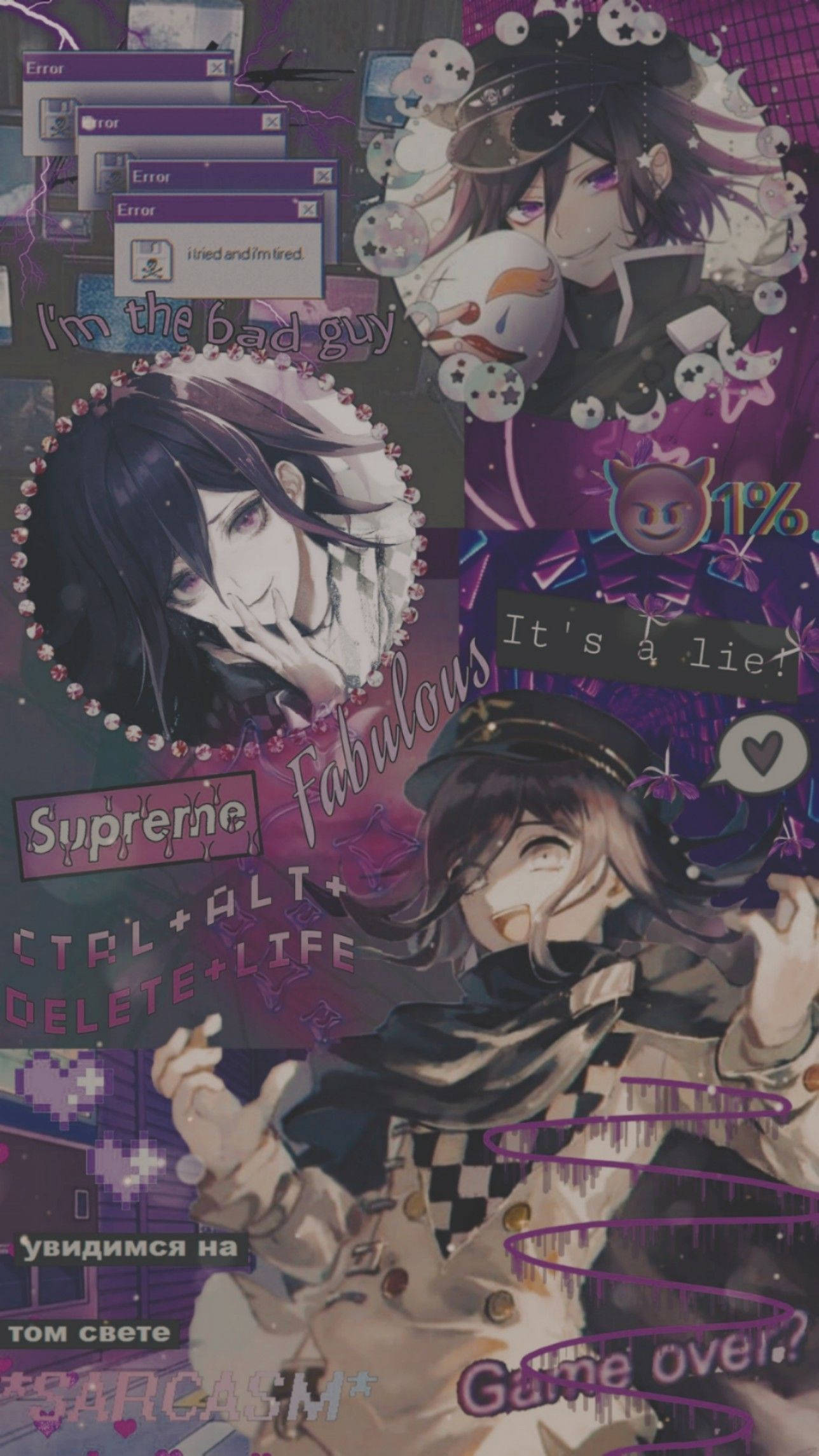 Kokichi Oma violetti vaihtoehtoestetiikka Taustakuvat