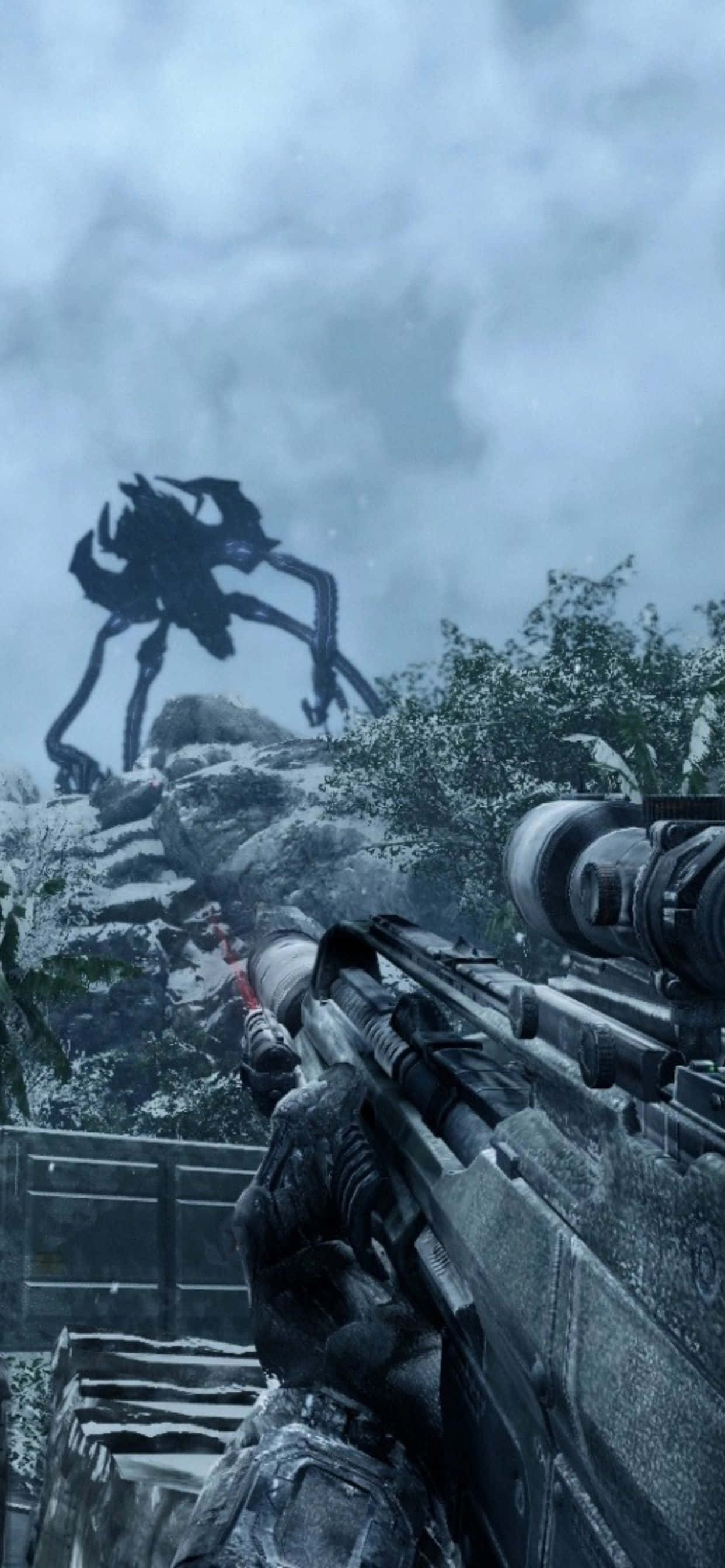 "Komentaa taistelukenttää legendaarisella voimalla ja visuaaleilla iPhone XS Max Crysis Warheadilla." Taustakuvat