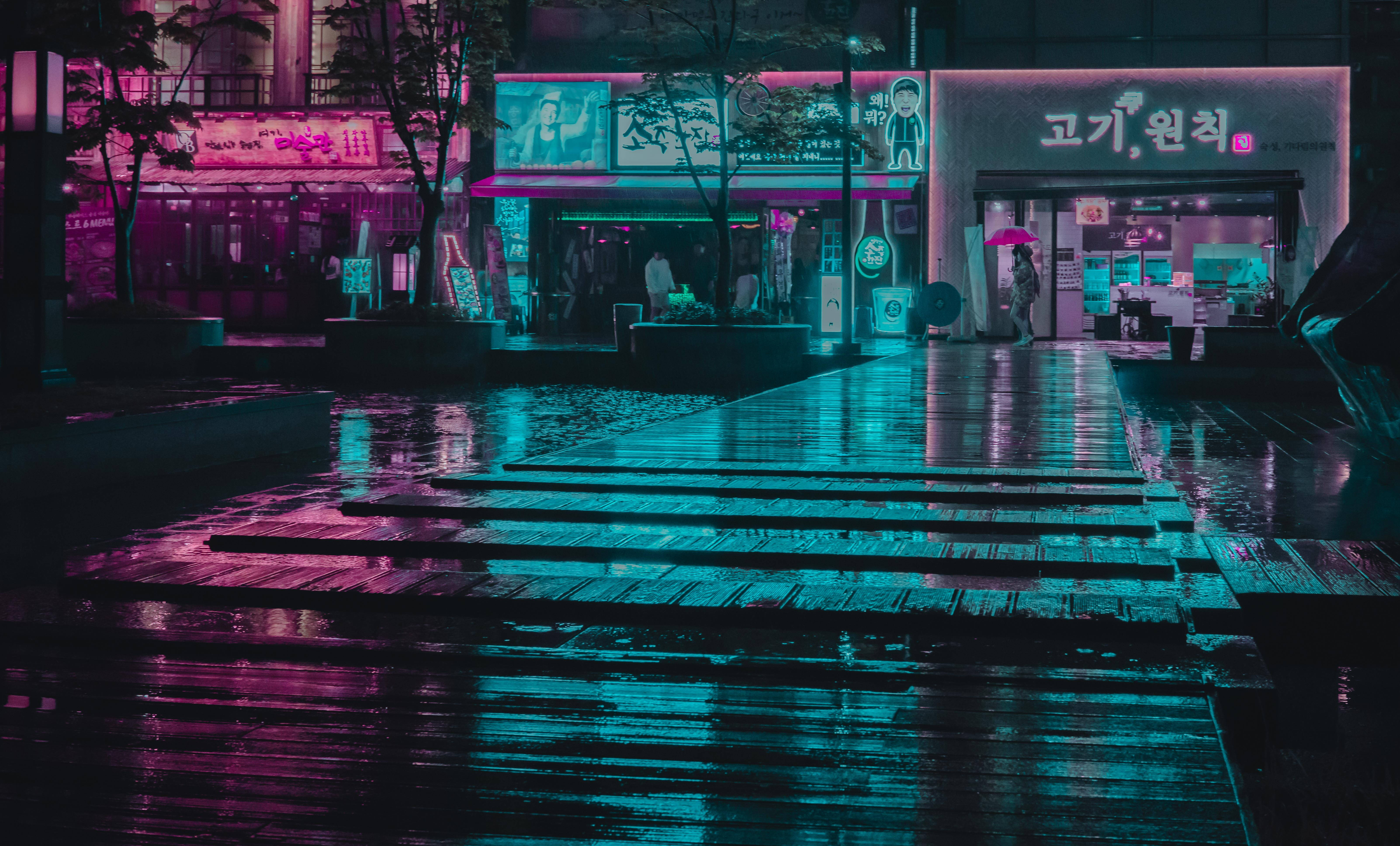 Korean Town Purple Aesthetic Tumblr -kannettava Taustakuvat