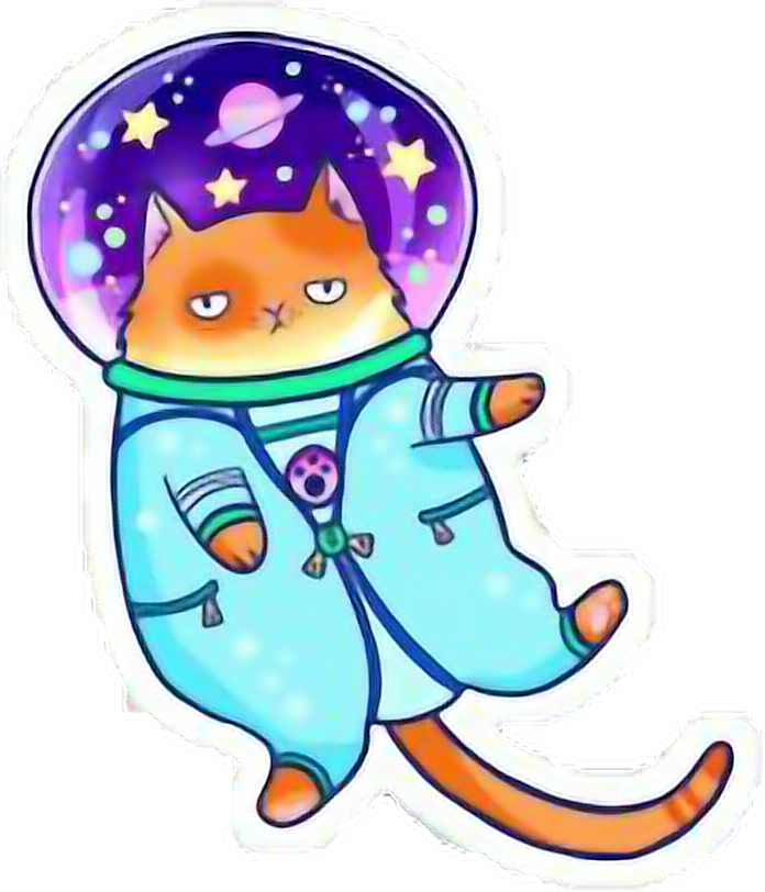 Kosminen kissastronautti tarra Taustakuvat