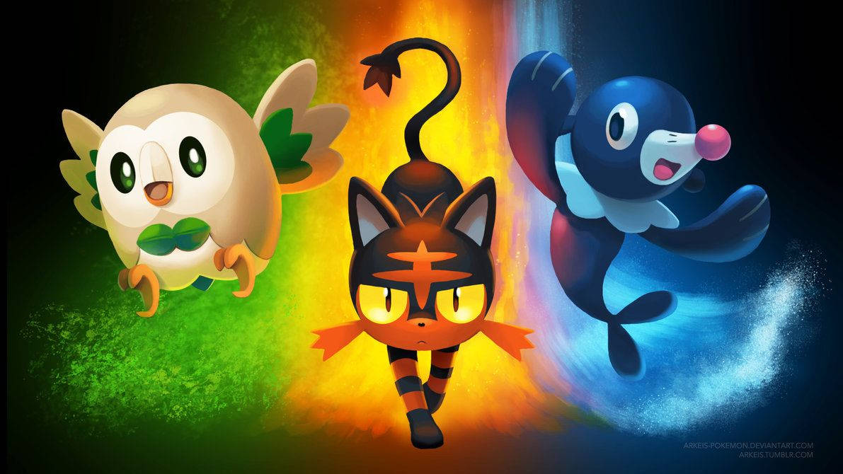 "Kouluttajat, varokaa näitä ilma-, maa- ja meri-Pokemoneja!" Taustakuvat