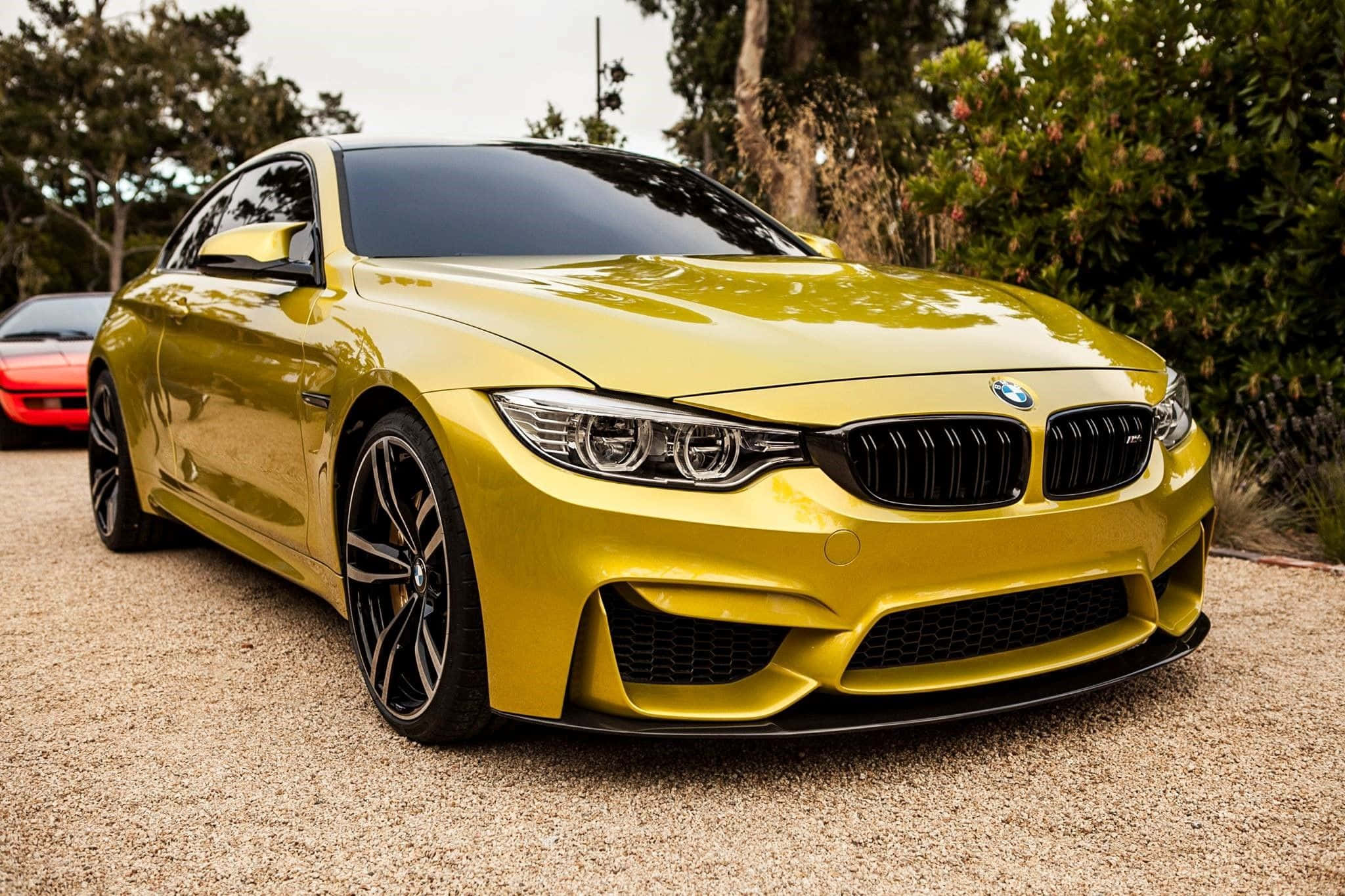 Kultainen BMW-luksusauto Taustakuvat