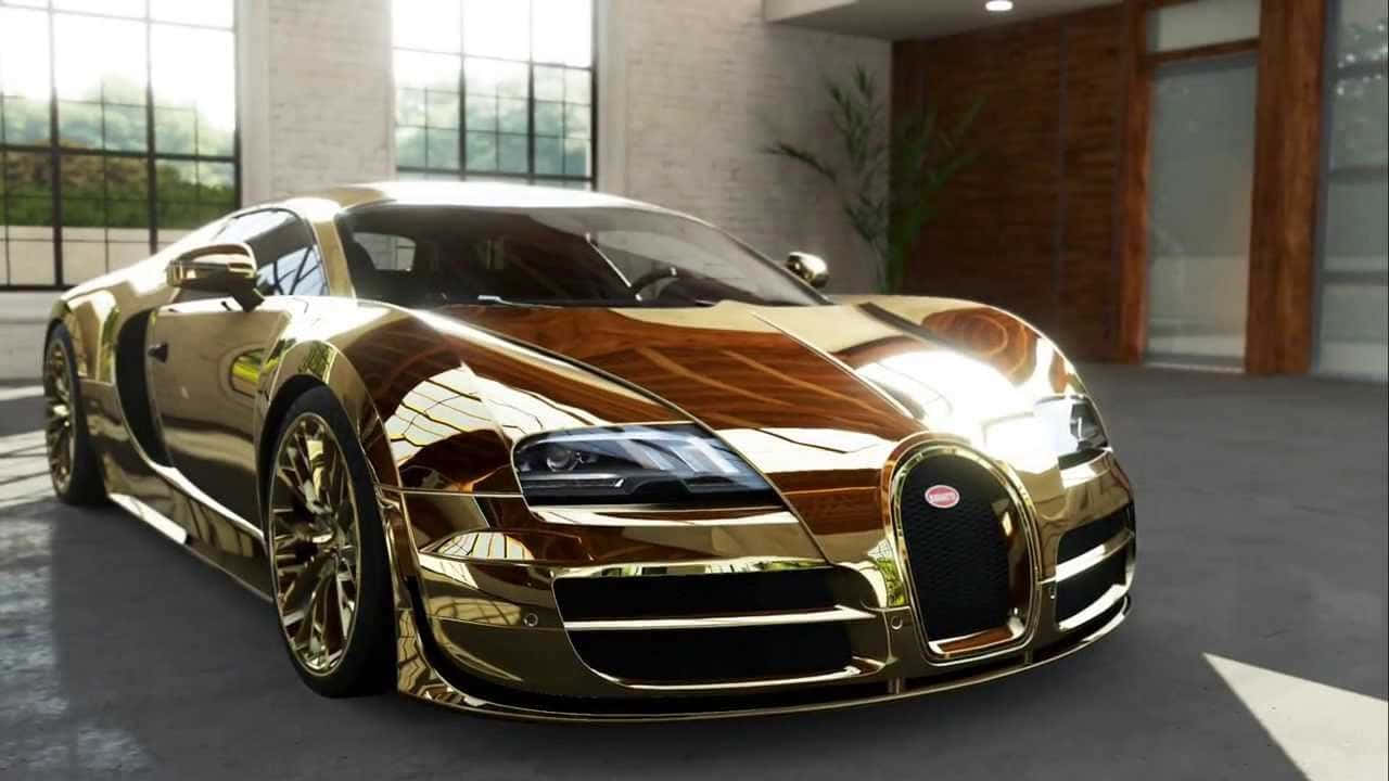 Kultainen Bugatti Veyron -auton ovi Taustakuvat