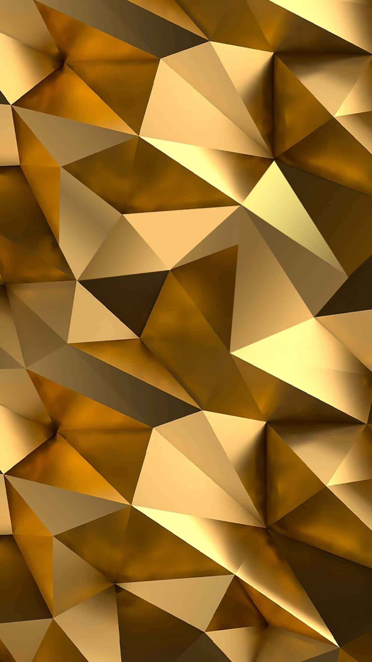 Kultainen iPhone Geometrinen 3D Abstrakti Taustakuvat