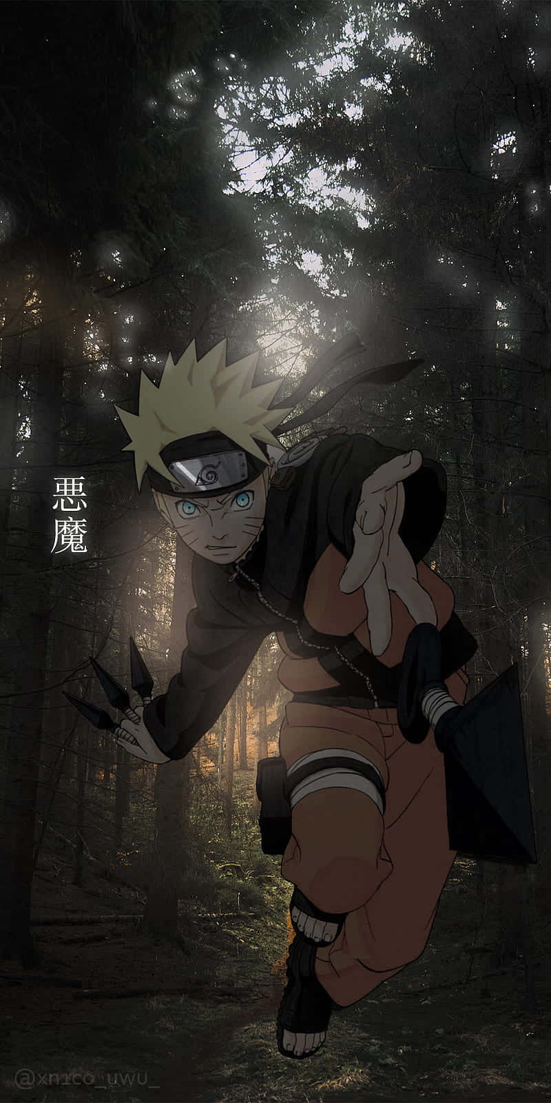 Kunai-ase Naruto-estetiikkapuhelin Taustakuvat