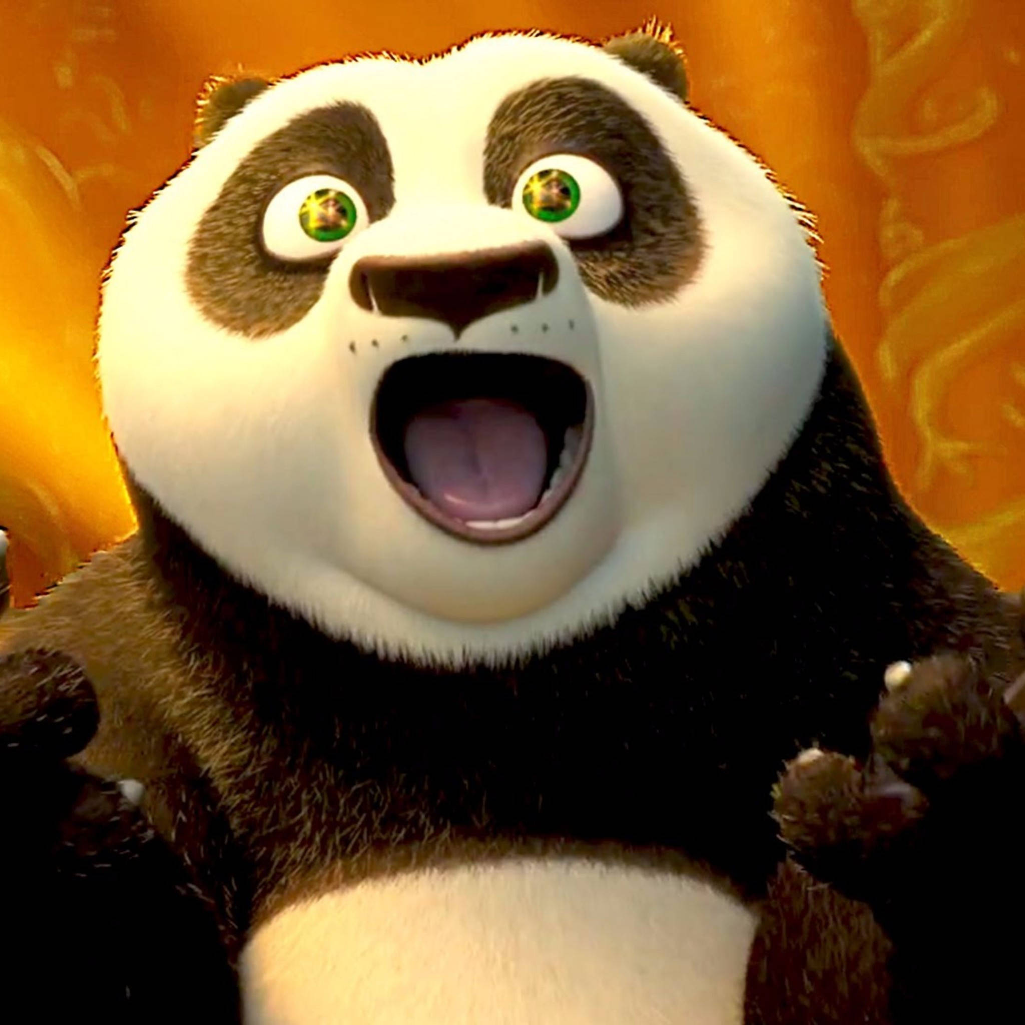Kung Fu Panda Iloinen Ja Innostunut Taustakuvat