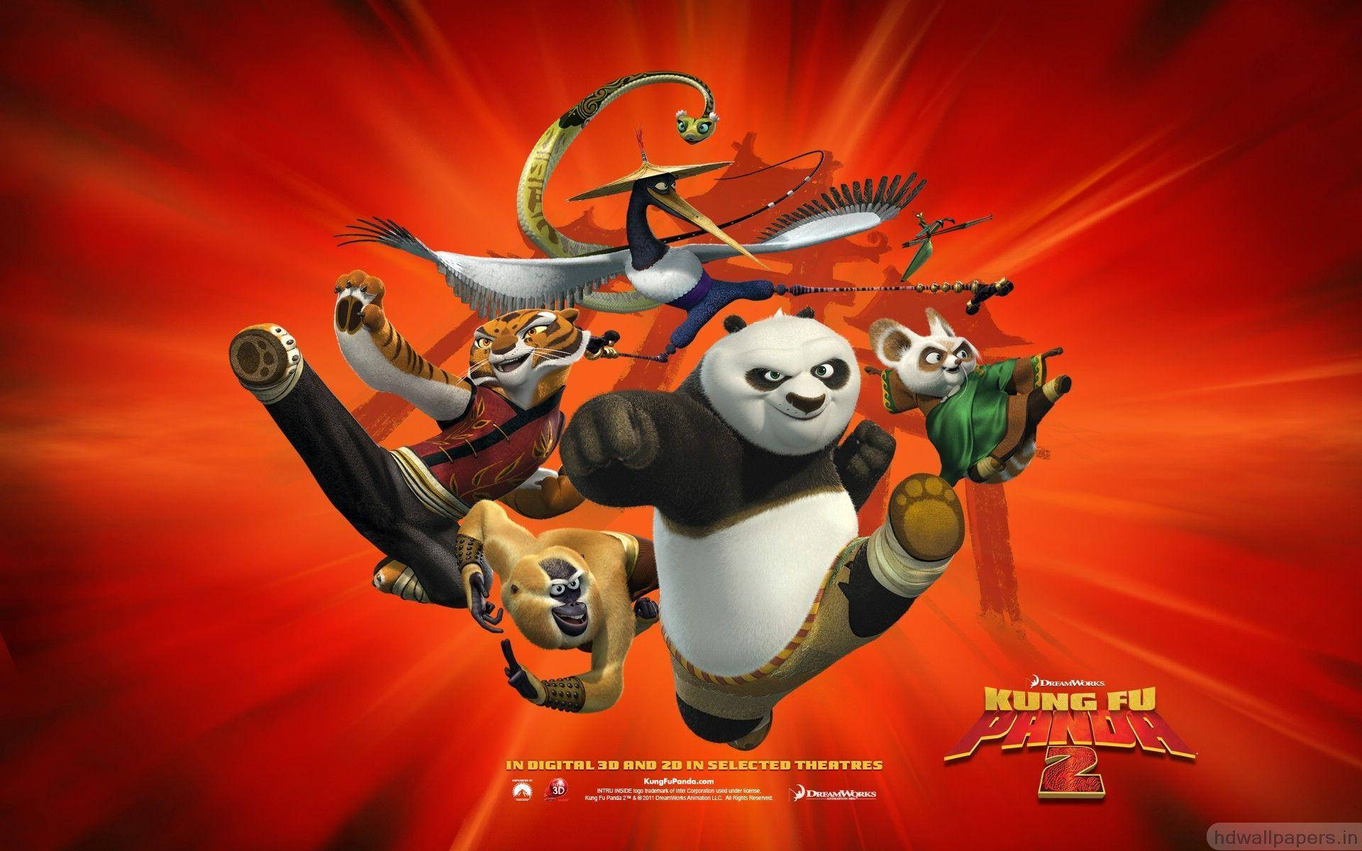 Kung Fu Panda loikkaa raivokkaan viisikon kanssa Taustakuvat