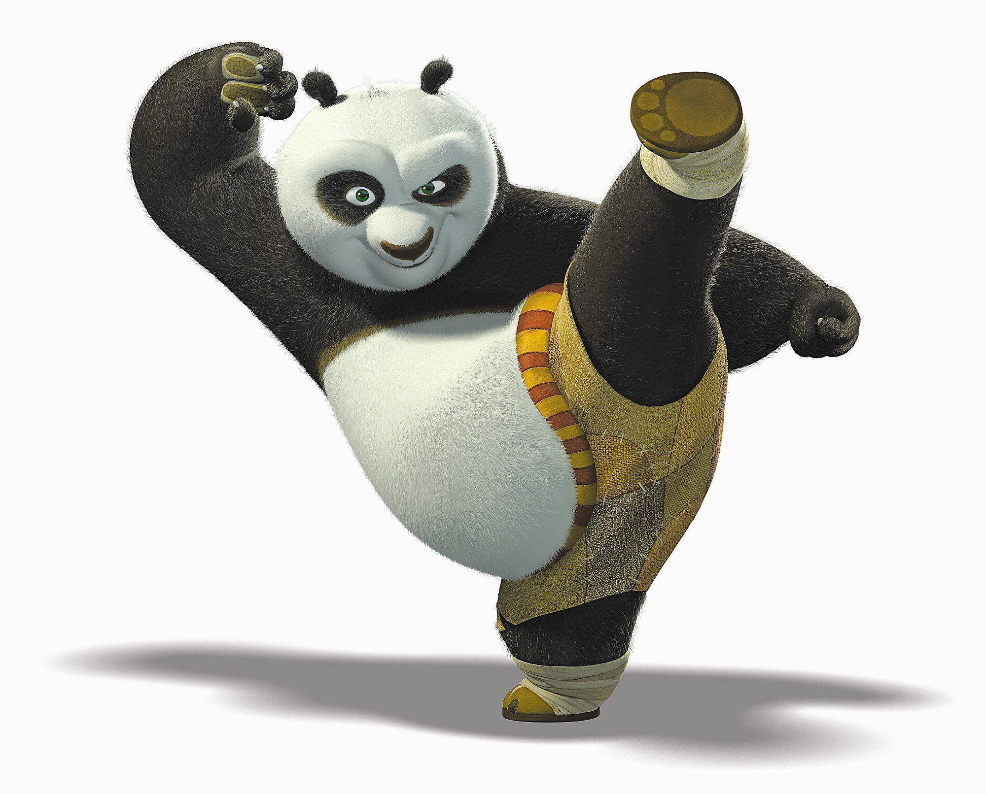 Kung Fu Panda potkaisee valkoisella taustalla Taustakuvat