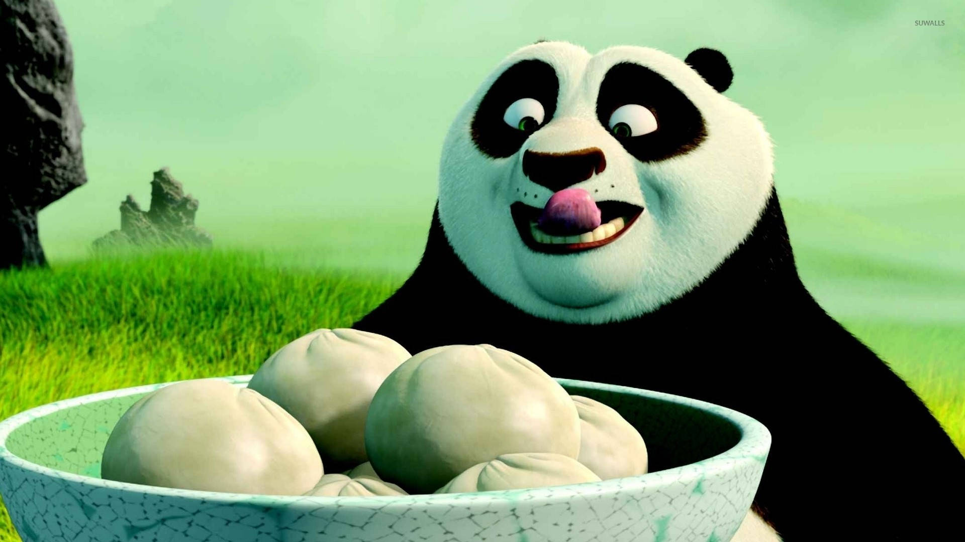 Kung Fu Panda Valmiina Syömään Porsaan Nyytit Taustakuvat
