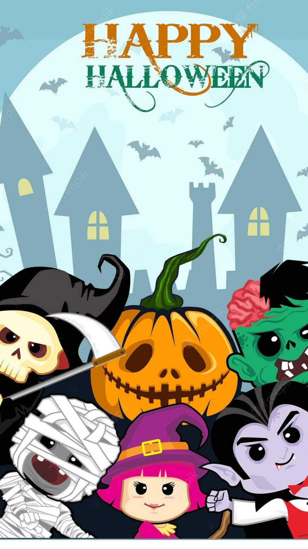 Kurkistelevia sarjakuvahahmoja Halloween-asuissa Taustakuvat