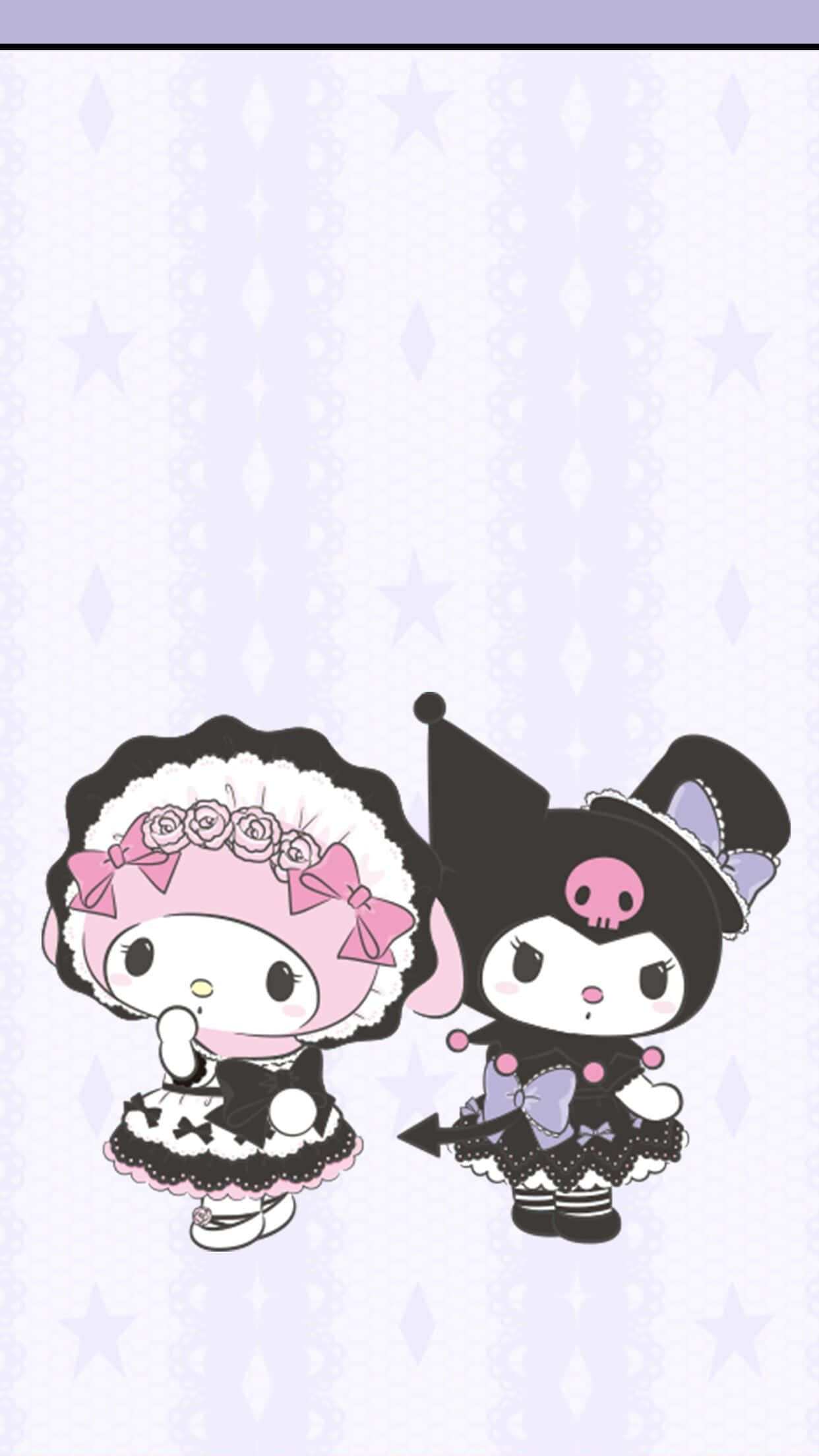 Kuromi iPhone My Melody tarjoilija-asu Taustakuvat