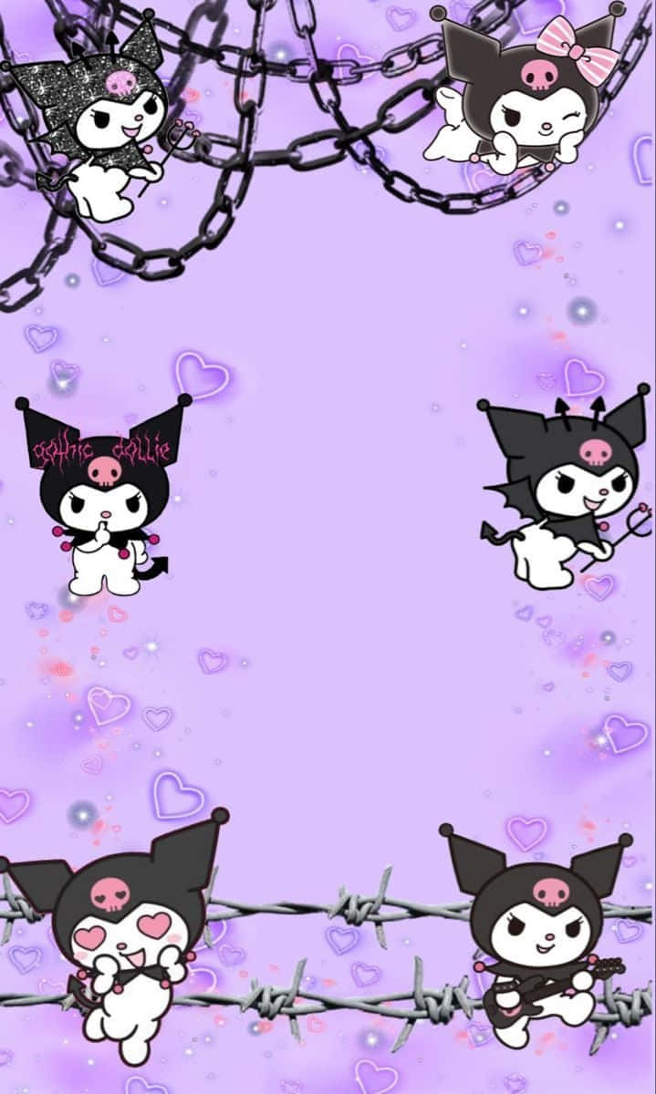 Kuromi iPhone Purppura Esteettiset Ketjut Taustakuvat