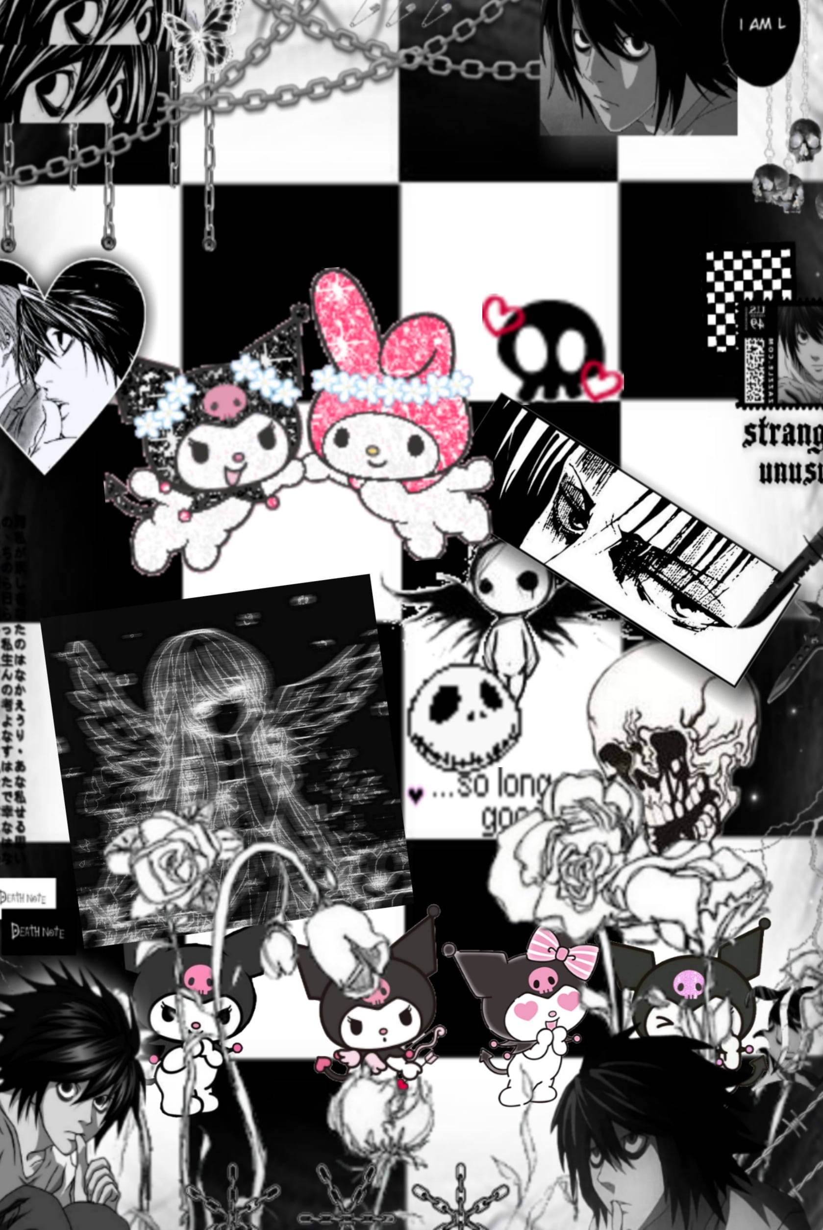 Kuromi ja Dark Yagami vaihtoehtoestetiikka Taustakuvat