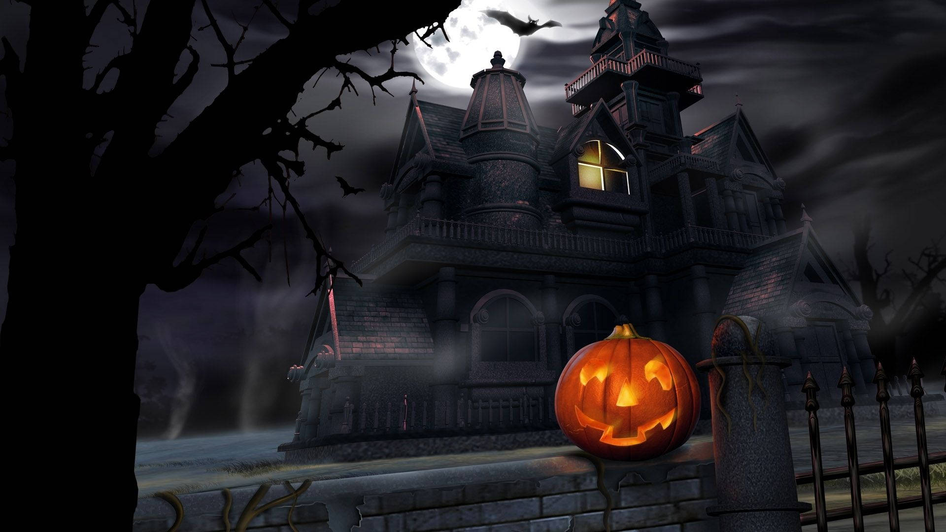 Kurpitsa ulkona sarjakuvamaisessa Halloweenissa Taustakuvat