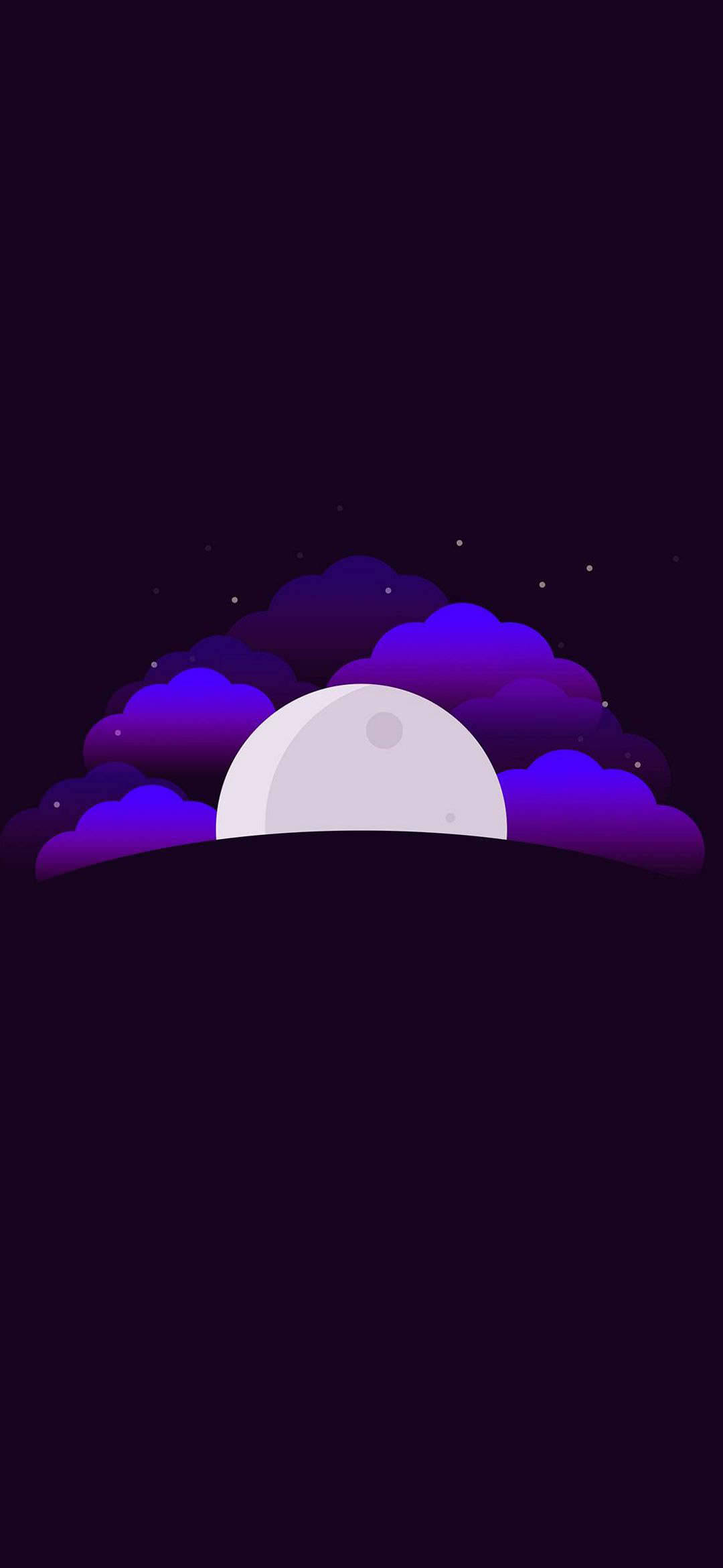 Kuu Violetti Pilvet Minimalistinen Android Taustakuvat