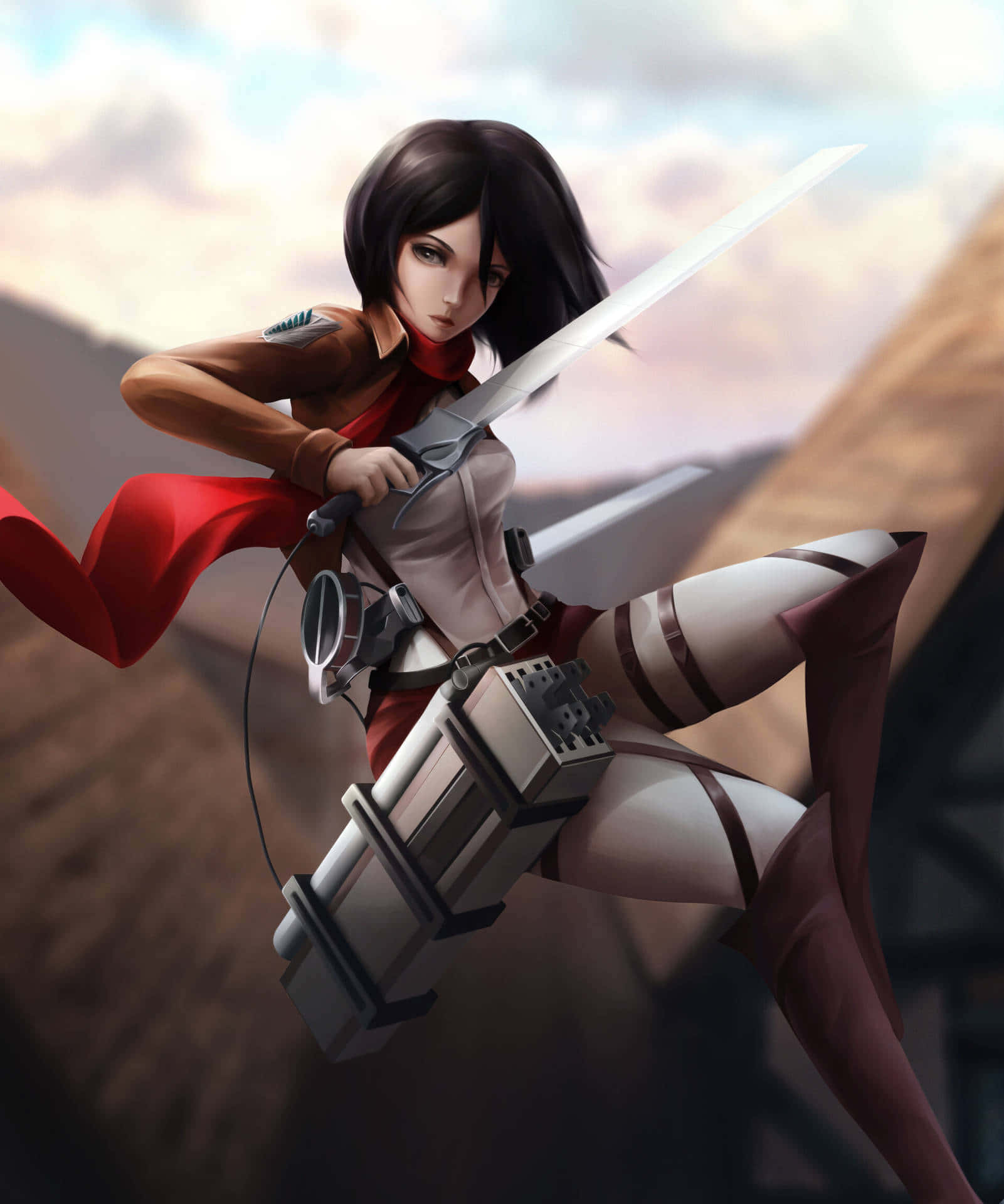 Kuuma anime Mikasa Ackerman Shingeki Taustakuvat