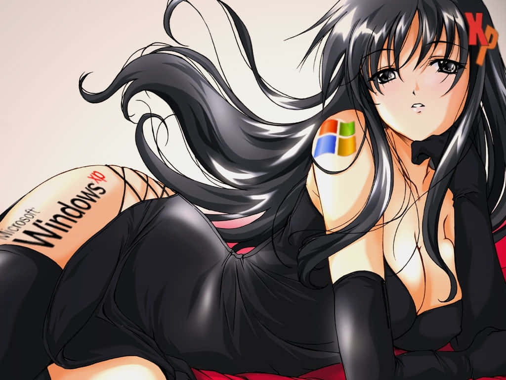 Kuuma anime-tyttö Windows XP Taustakuvat