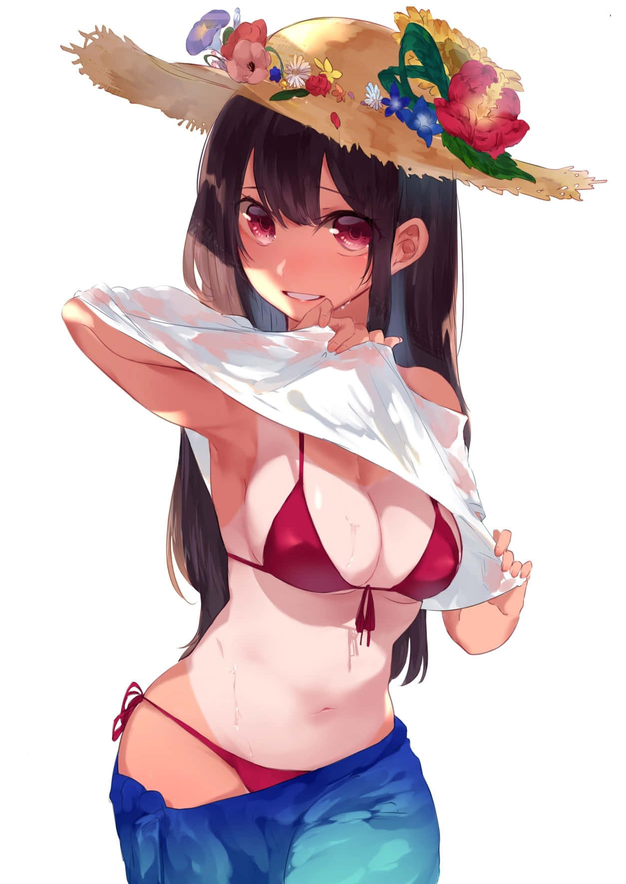 Kuuma anime tyttö kesäbikinit Taustakuvat