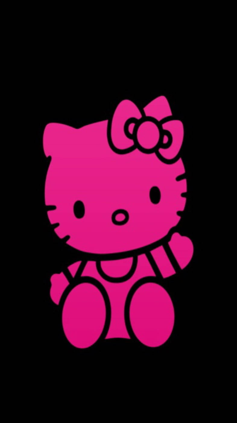 Kuuma pinkki ja musta Hello Kitty Taustakuvat