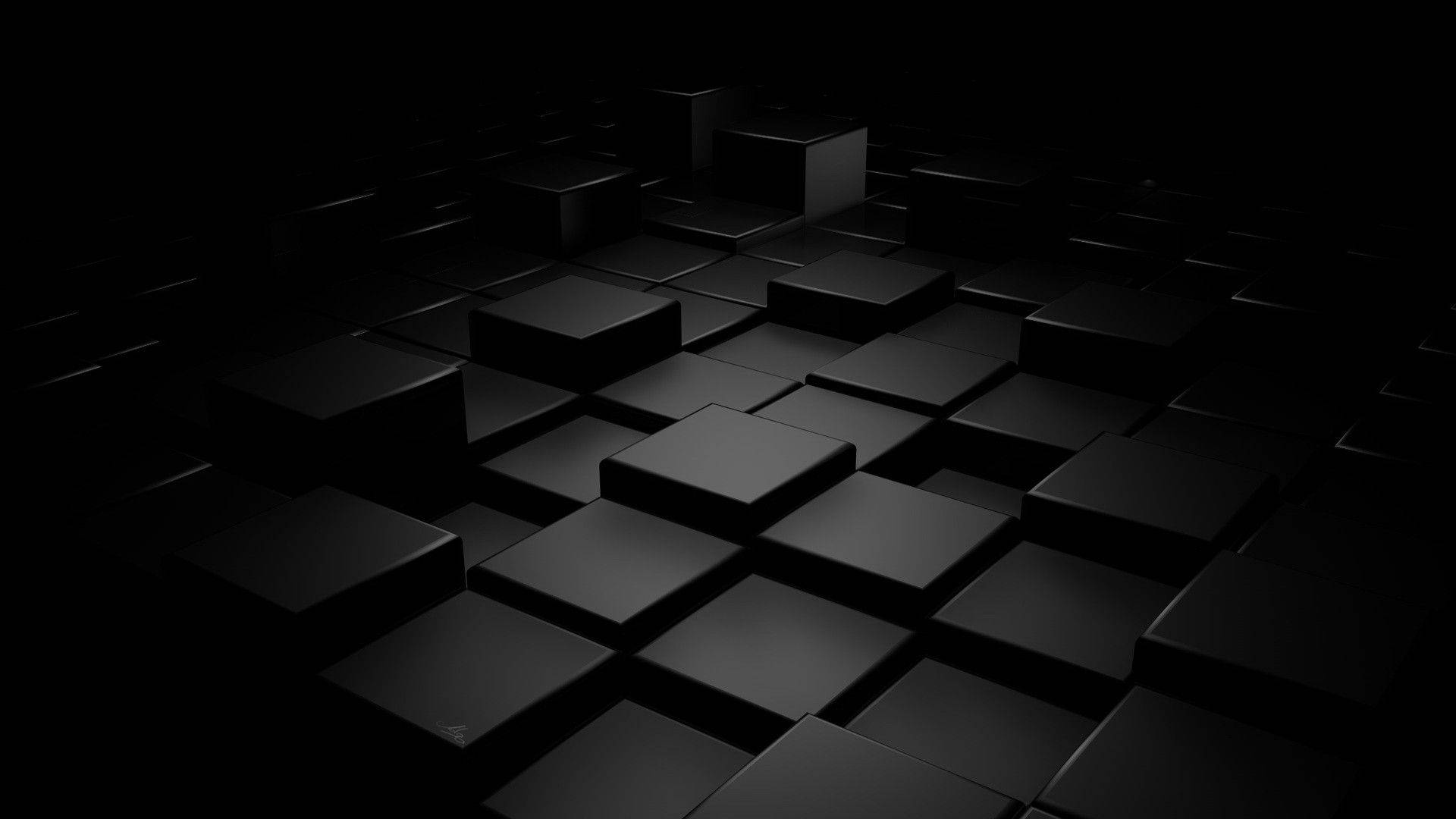 Kuutioidut neliöt musta 3D Taustakuvat