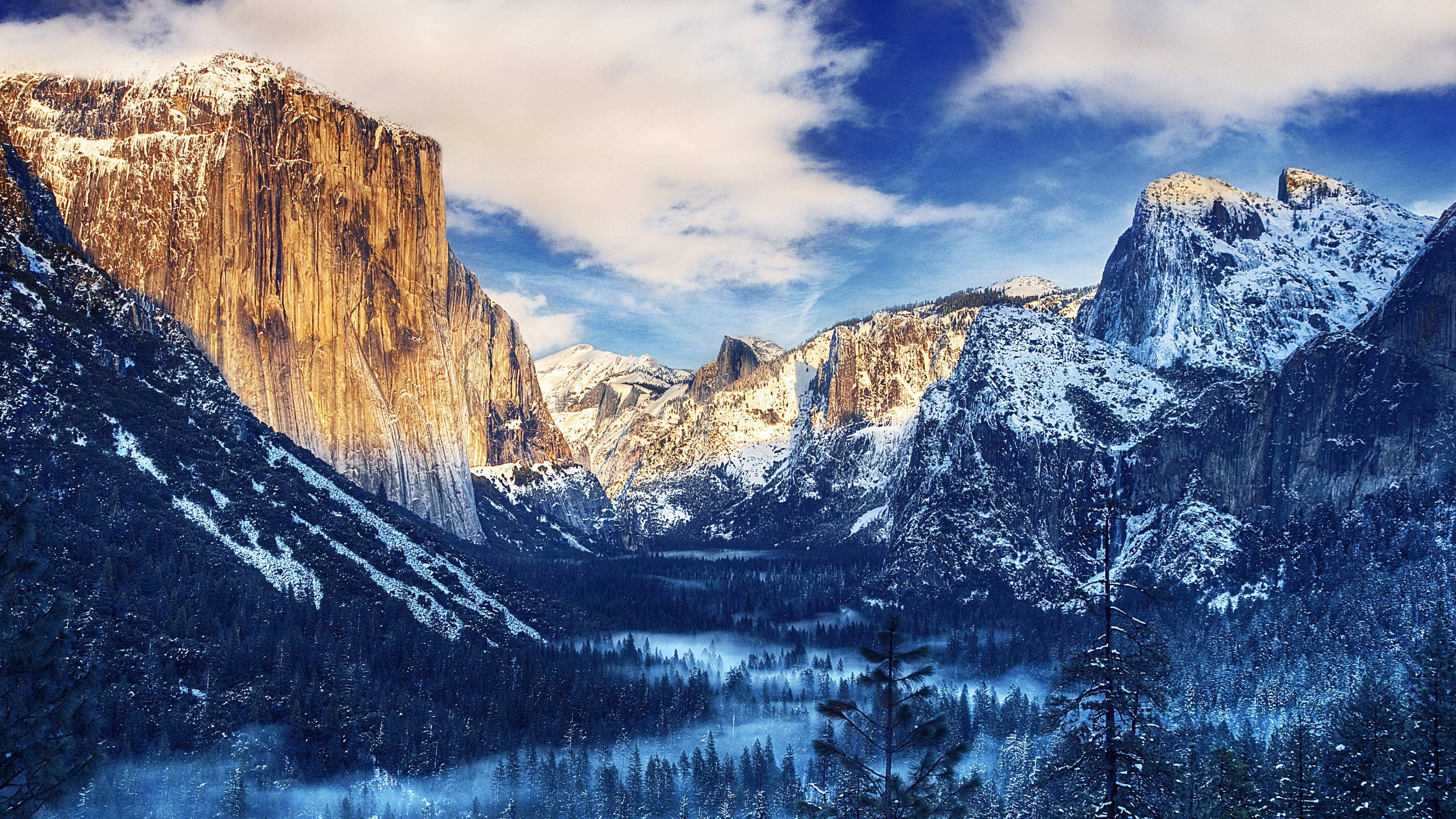 Kuva – Henkeäsalpaava luminen Yosemiten laakso Taustakuvat