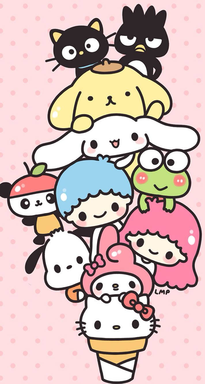 Hello Kitty ja ystävät kawaii sanrio taustakuva