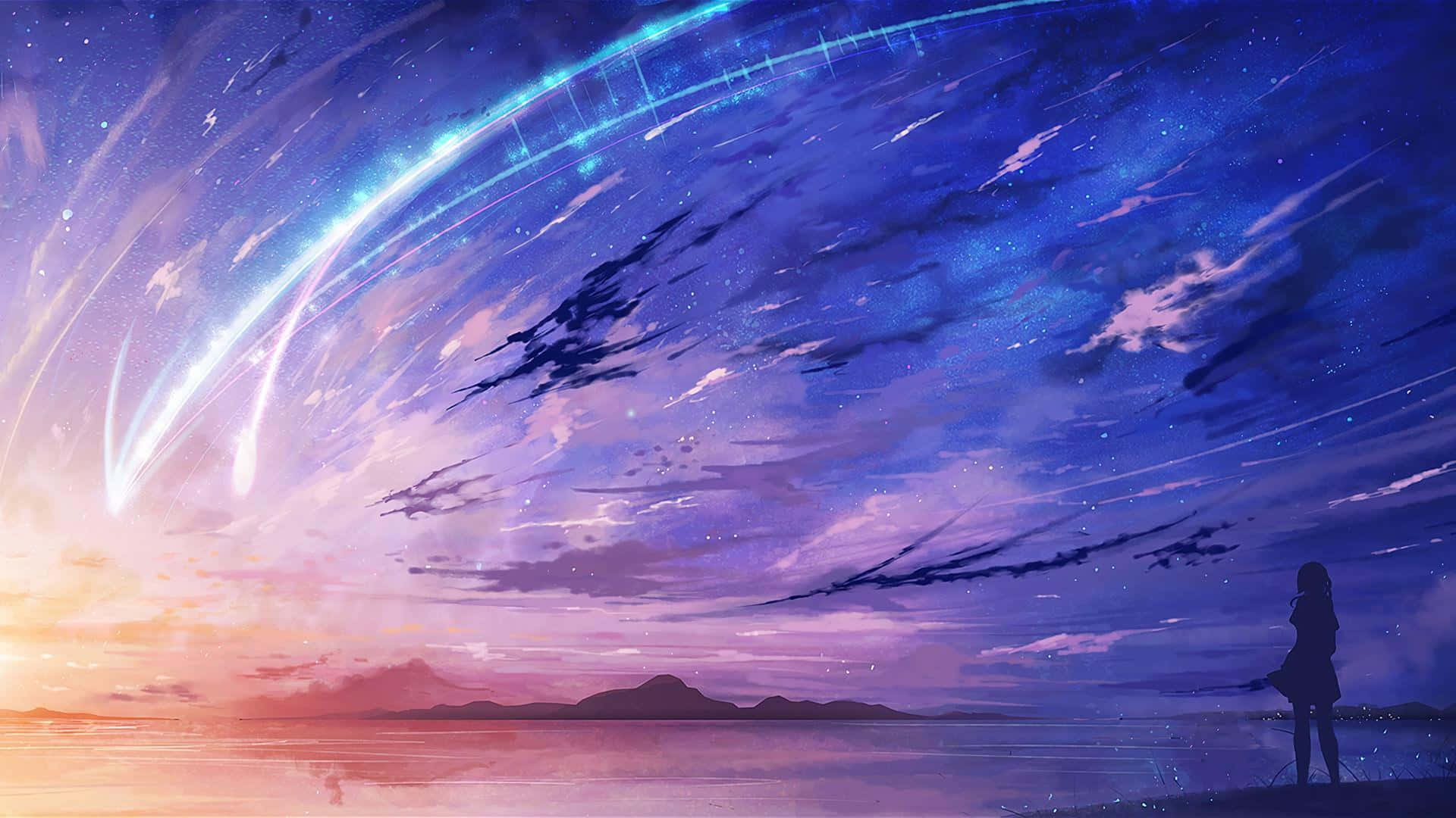 Kuva Surrealistinen kohtaus violetista animefantasiamaailmasta Taustakuvat