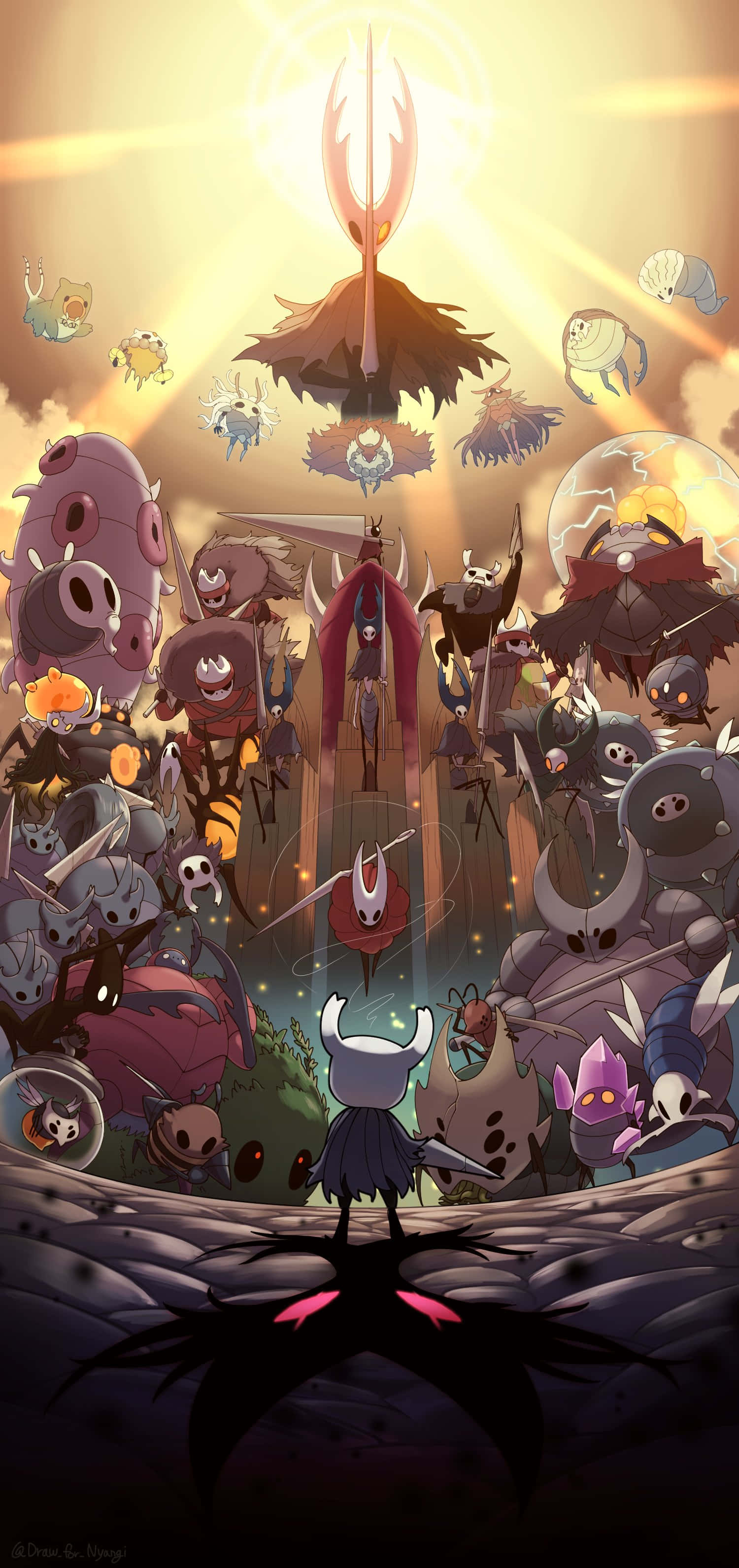 Kuvateksti: Arvoituksellinen seikkailu Hollow Knight -fantasiamaailmassa Taustakuvat